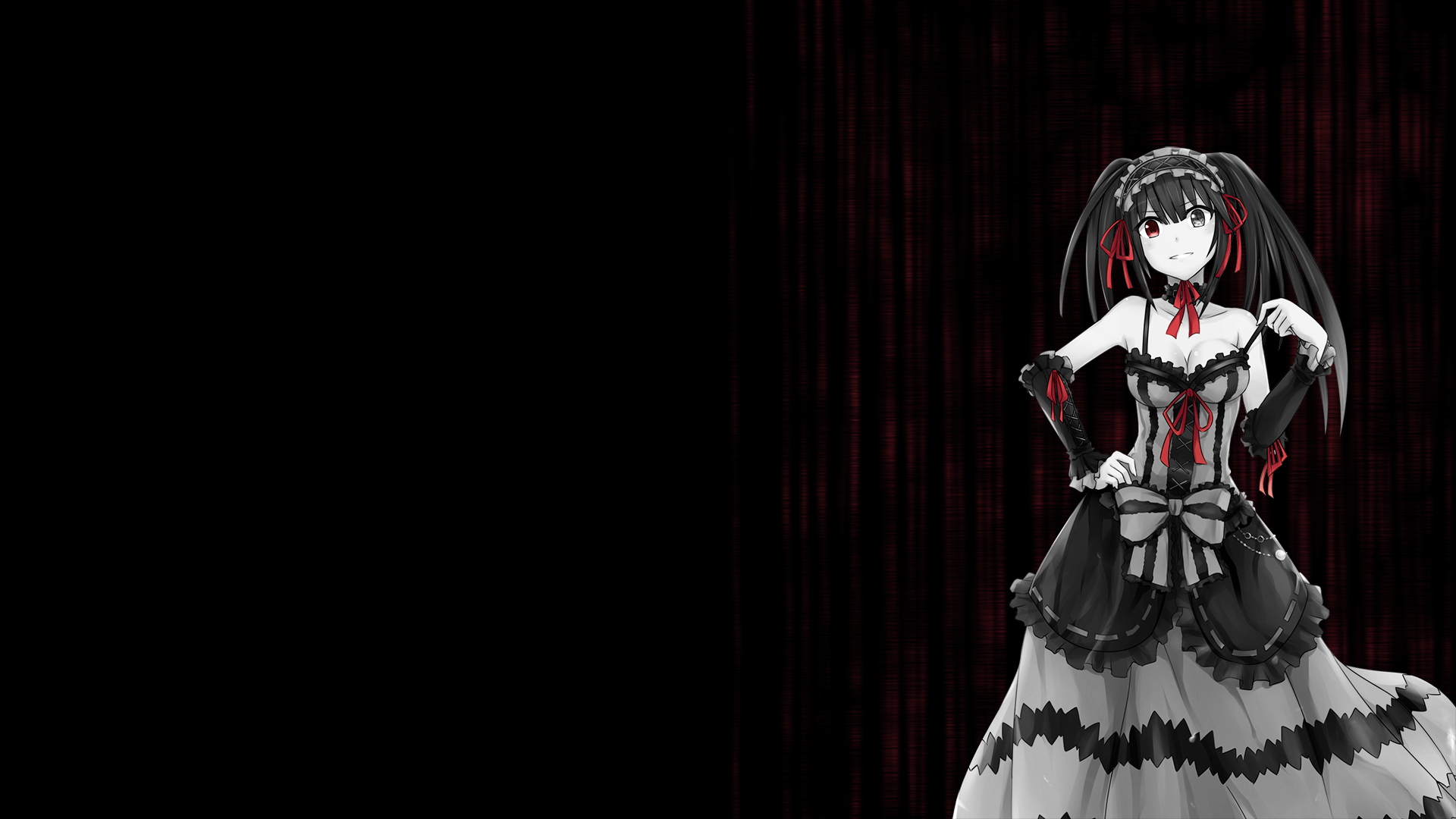 Kurumi Tokisaki Wallpaper Black - HD Wallpaper 