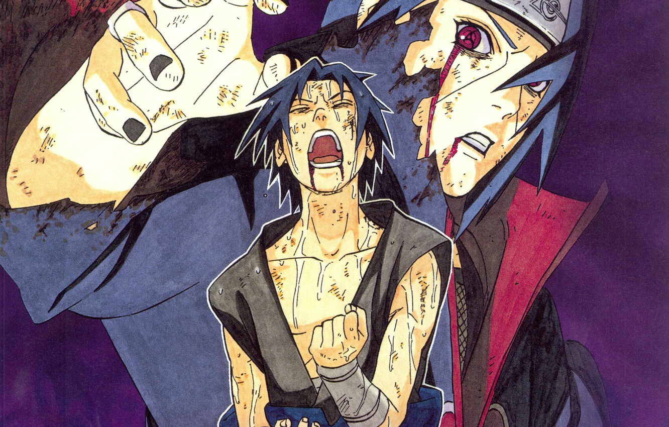 Photo Wallpaper Hatred, Pain, Brothers, Sasuke, Naruto, - Sasuke Et Itachi Fond Ecran - HD Wallpaper 