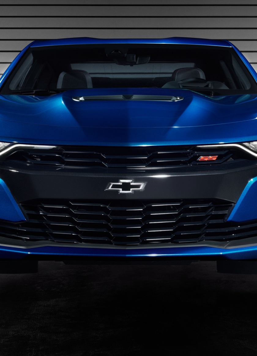 Blue Chevrolet Camaro Ss, Front, 2019, Wallpaper - Chevrolet Camaro Ss 2019 - HD Wallpaper 
