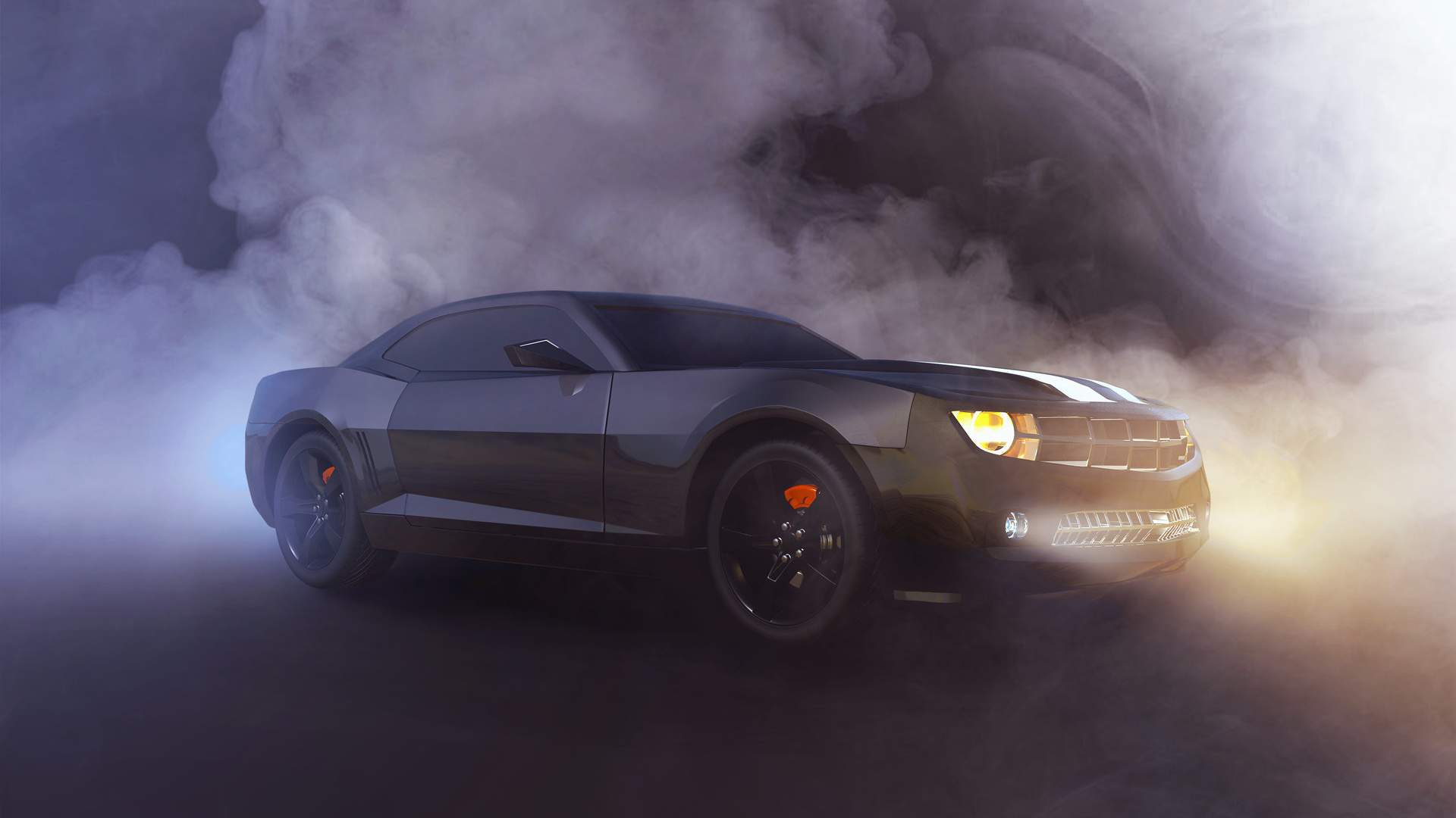 Chevrolet Camaro, 3d, Smoke, Artwork, Wallpaper - Laptop Wallpaper Hd 1080p - HD Wallpaper 