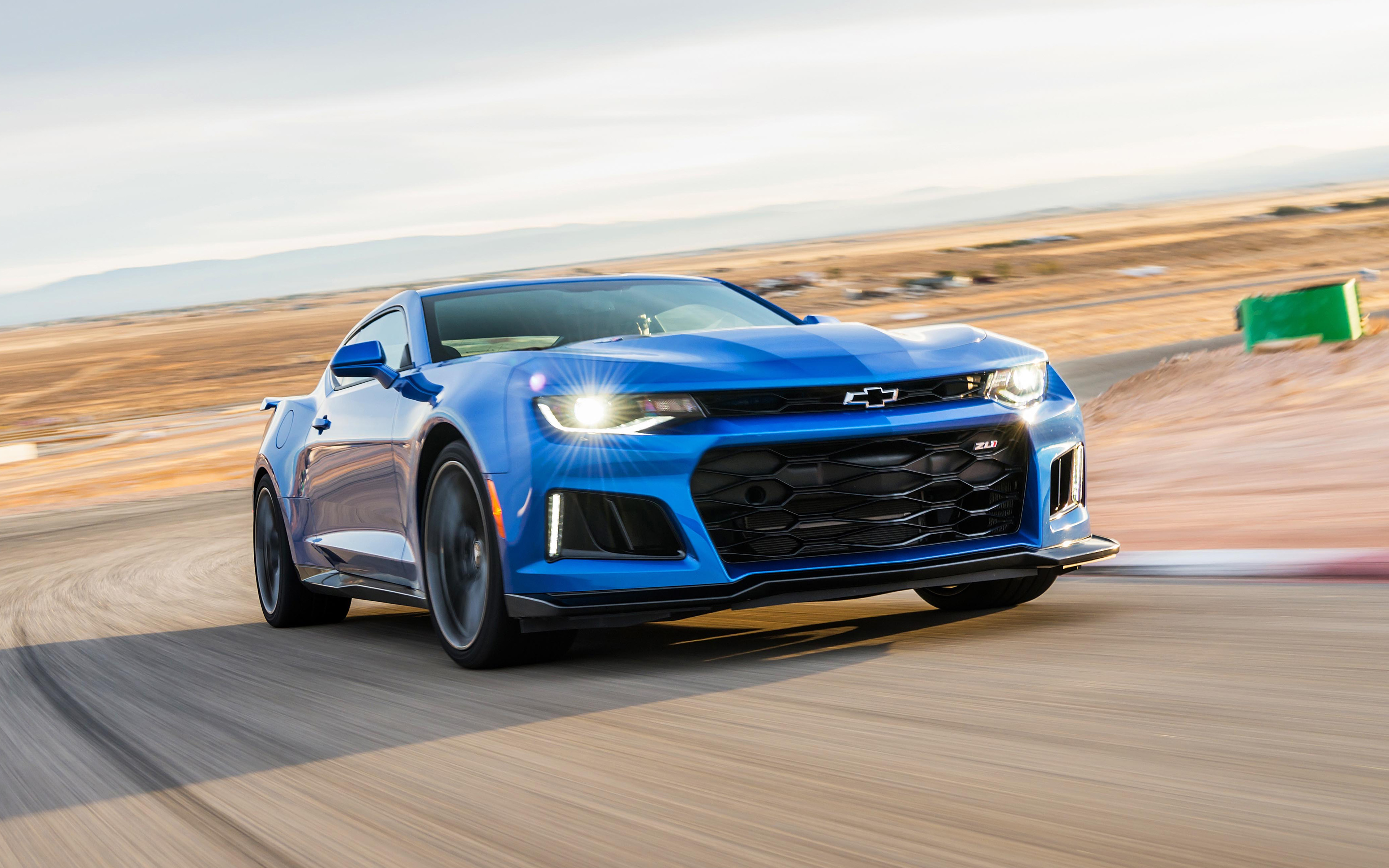Chevrolet Camaro Zl1, 2017, 4k, Front View, Sports - Camaro Zl1 2017 Blu - HD Wallpaper 