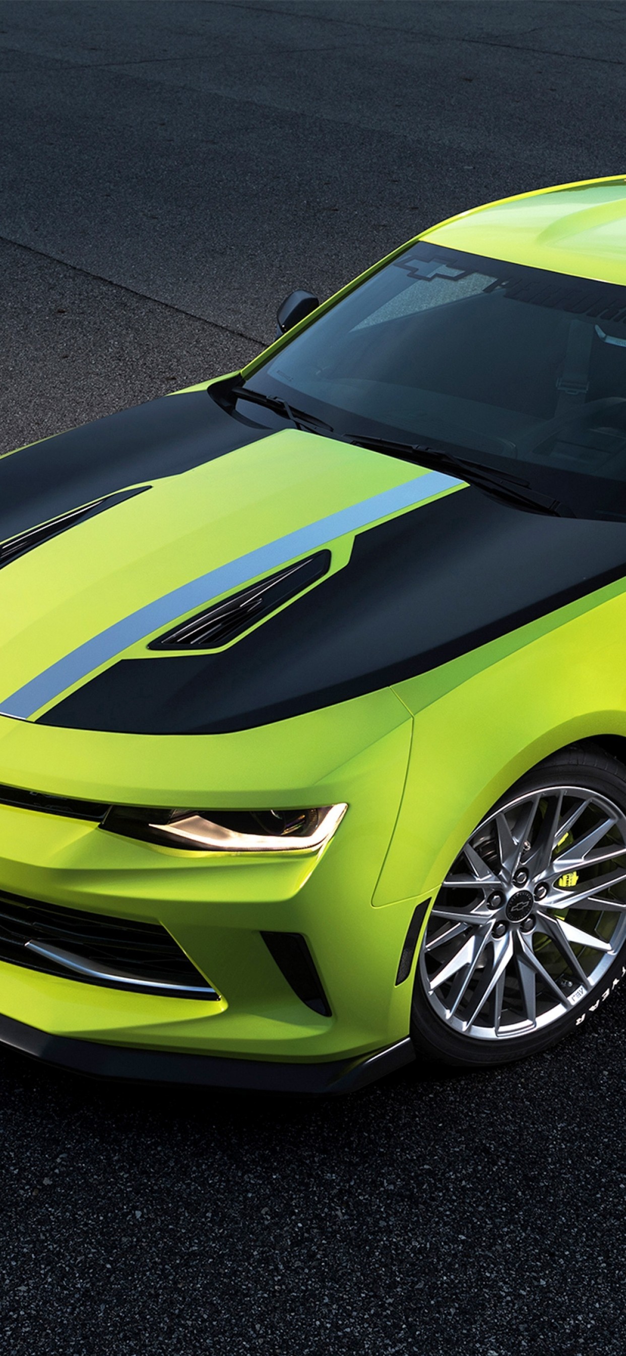 Chevrolet Camaro 2017, Green, Front View, Supercar, - Line X Camaro Sema - HD Wallpaper 