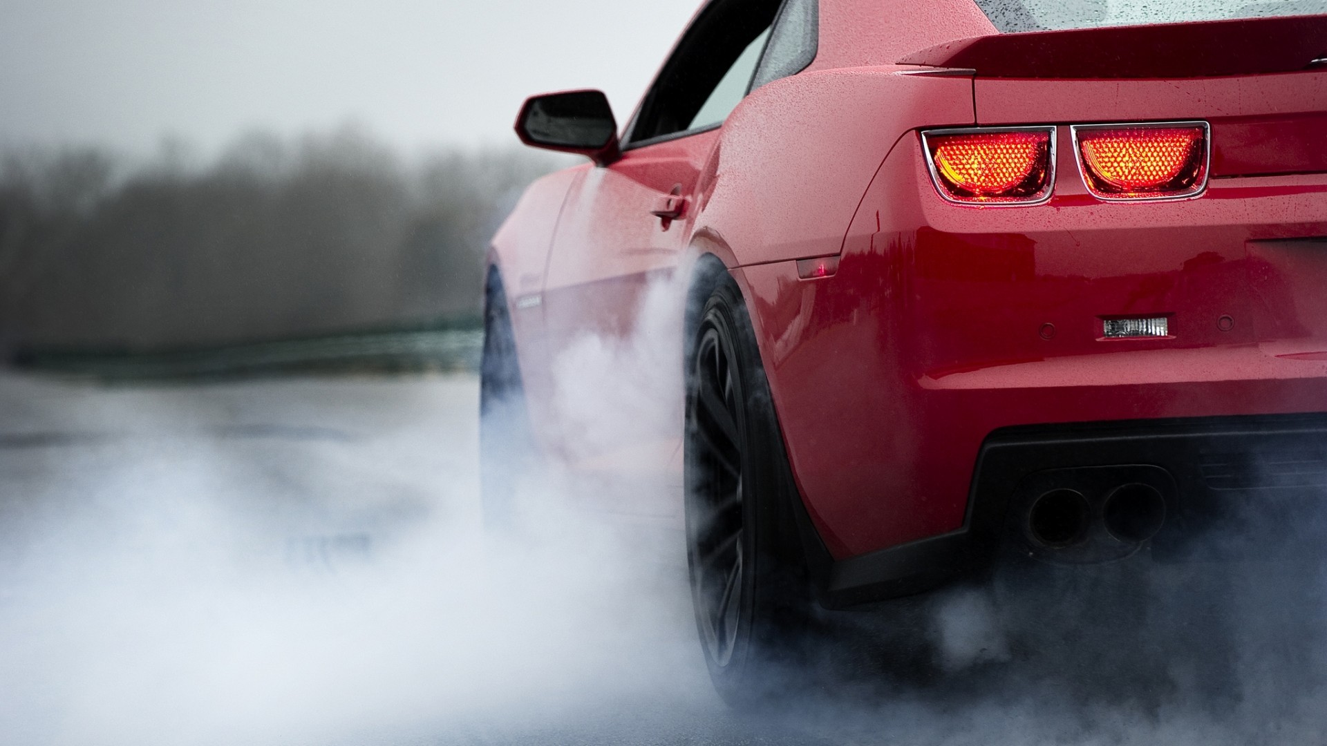 Chevrolet Camaro Zl1 2013, Back View, Red, Sport, Cars - 2012 Zl1 Camaro Burning Out - HD Wallpaper 