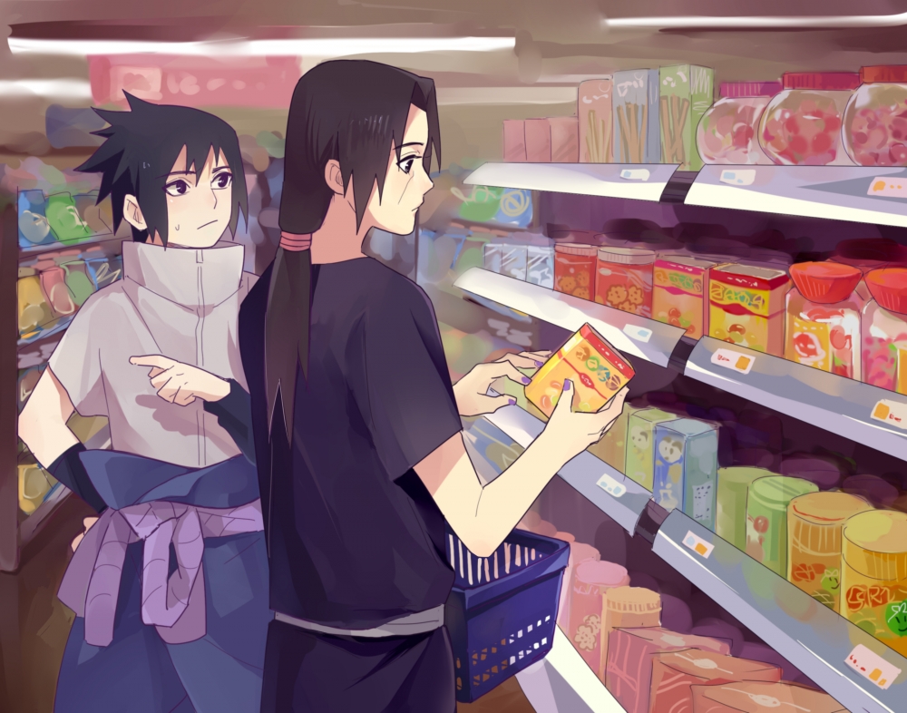 Naruto, Uchiha Sasuke, Uchiha Itachi, Shopping - HD Wallpaper 