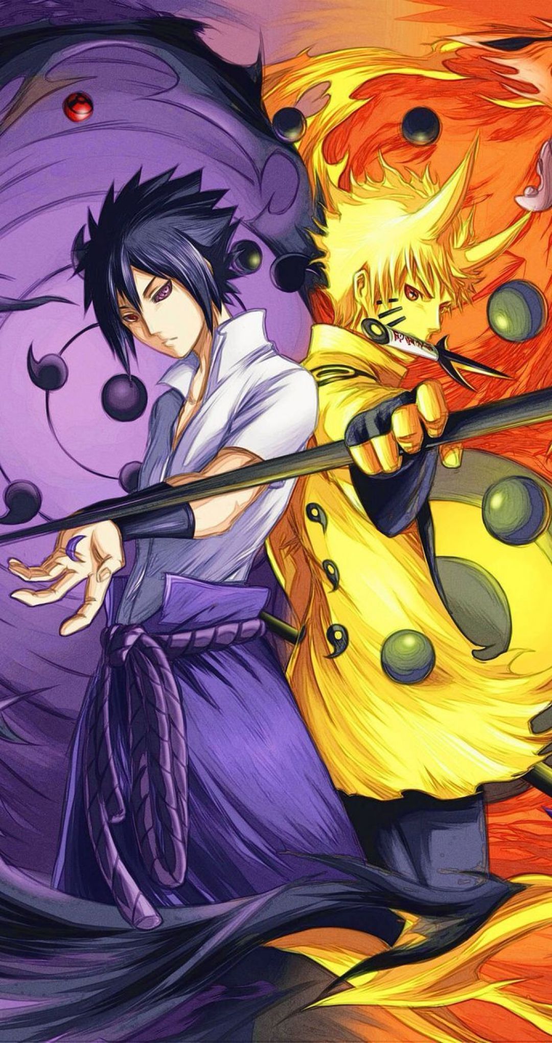 Naruto Shippuden Iphone - Naruto And Sasuke Sage Mode - HD Wallpaper 