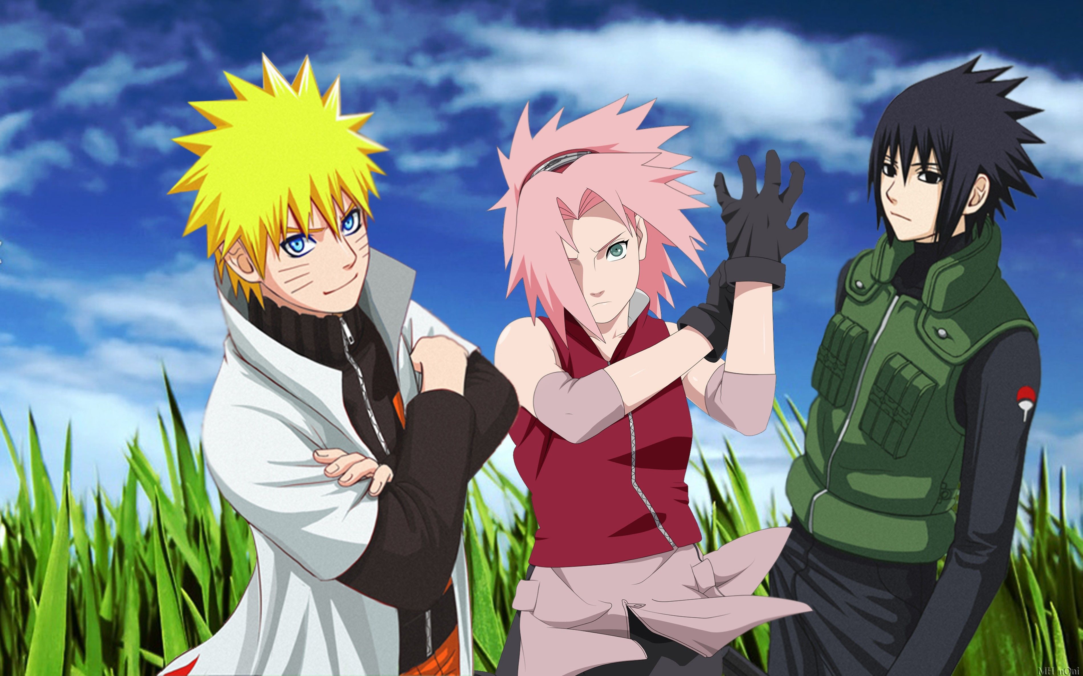 Sakura Sasuke Naruto Shippuden - HD Wallpaper 