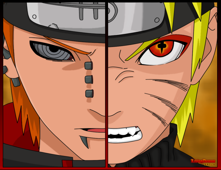Naruto And Pain Half Face - 900x696 Wallpaper 