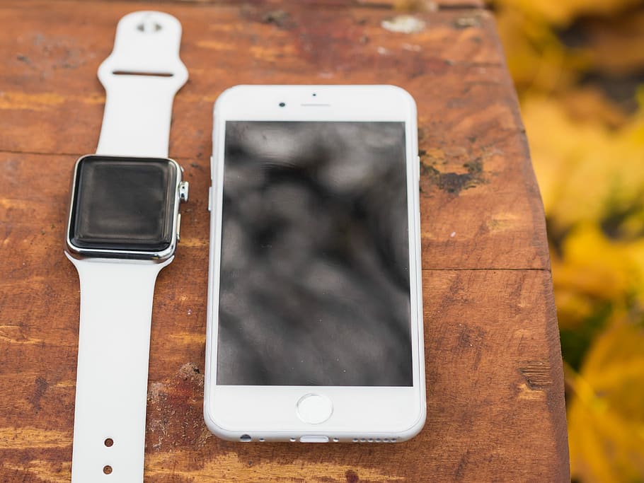 Iphone, Iwatch, Smartphone, Smartwatch, Screen, White, - Case Iphone 6 Silver White - HD Wallpaper 