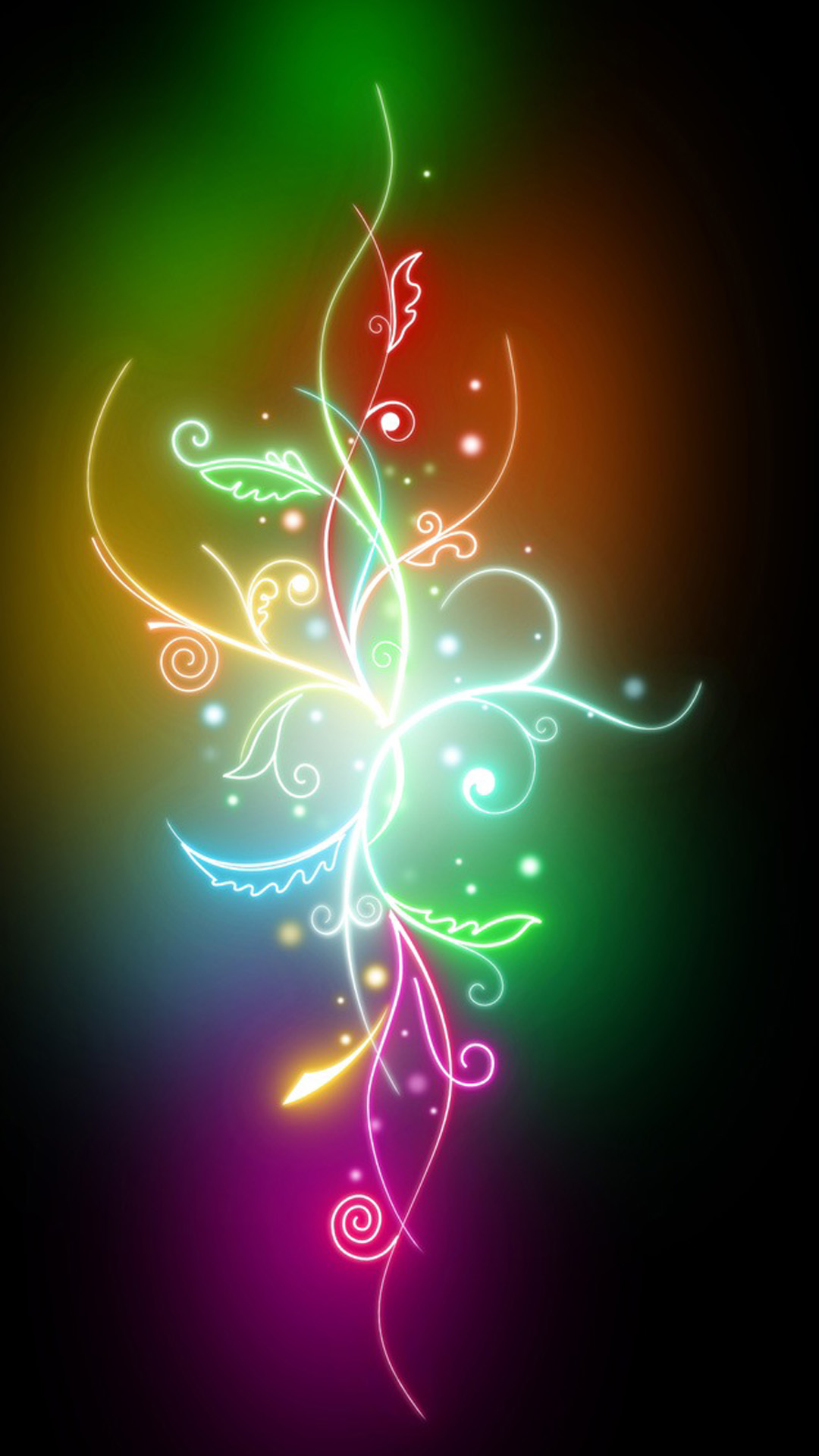 Colorful 132 Android Wallpaper - Flower Neon - HD Wallpaper 