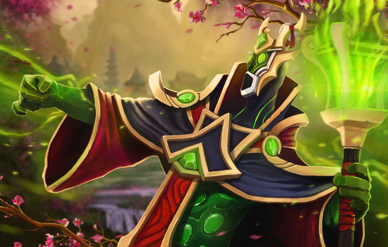 Photo Wallpaper Magic, Sakura, Art, Dota 2, Rubick, - Dota 2 Rubick Sets Wallpaper Hd - HD Wallpaper 