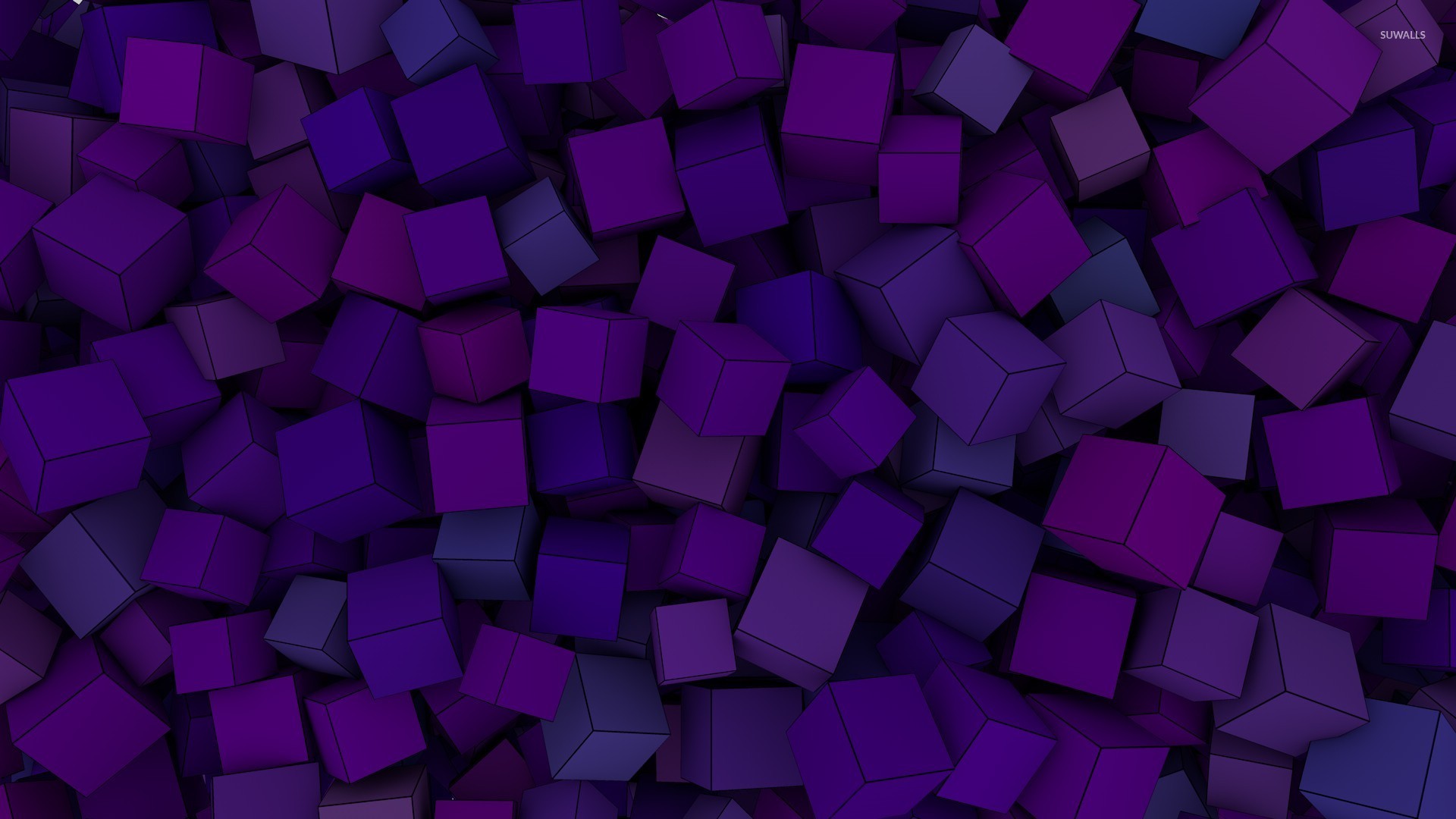 Purple 3d Cube - HD Wallpaper 