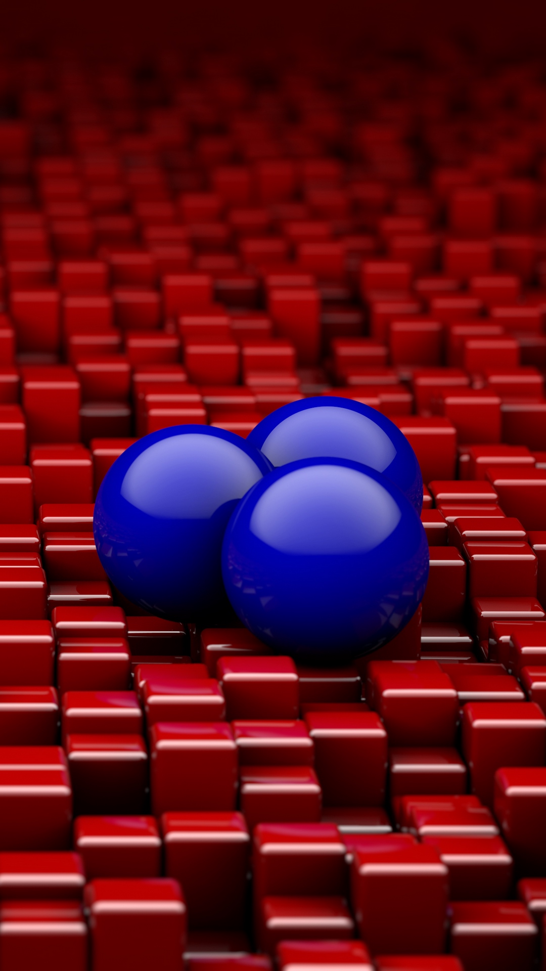 3d Balls Cubes Red Hd Wallpaper - Iphone Red Cube Ball - HD Wallpaper 