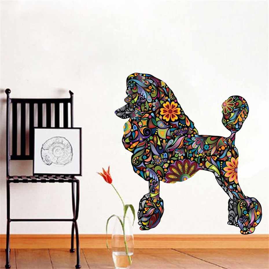 Fashion Poodle Dog Color Animals Pattern Wall Sticker - Poodle Wall Sticker - HD Wallpaper 