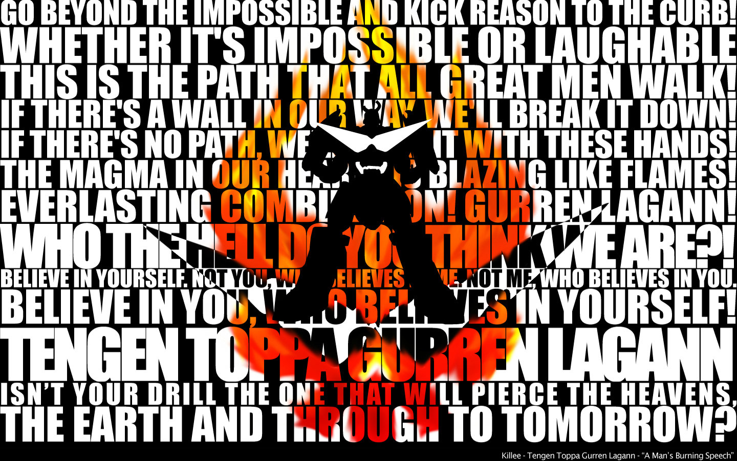 Best Tengen Toppa Gurren Lagann Wallpaper Id - Reject Common Sense To Make The Impossible Possible - HD Wallpaper 