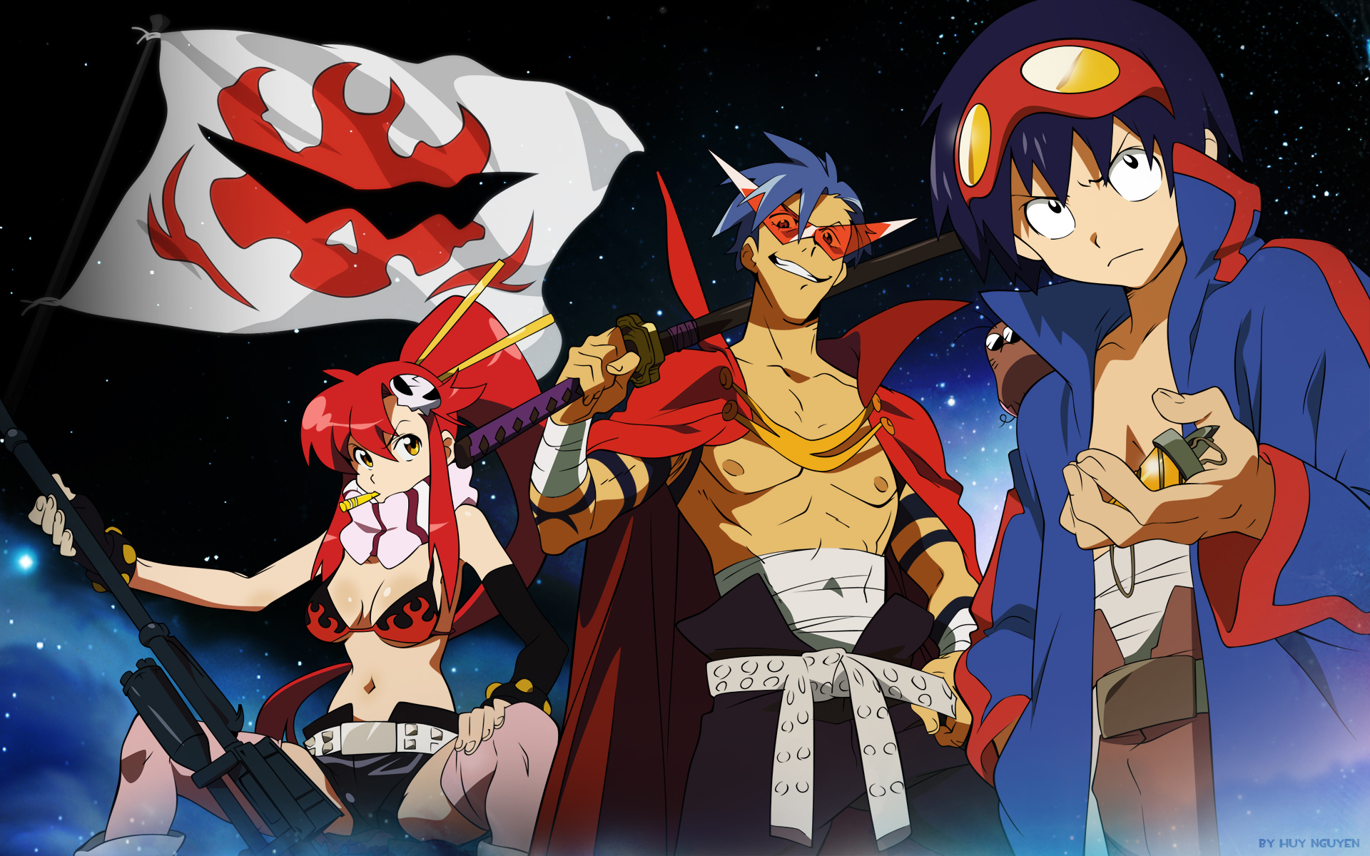 Gurren Lagann Simon Kamina Yoko - HD Wallpaper 