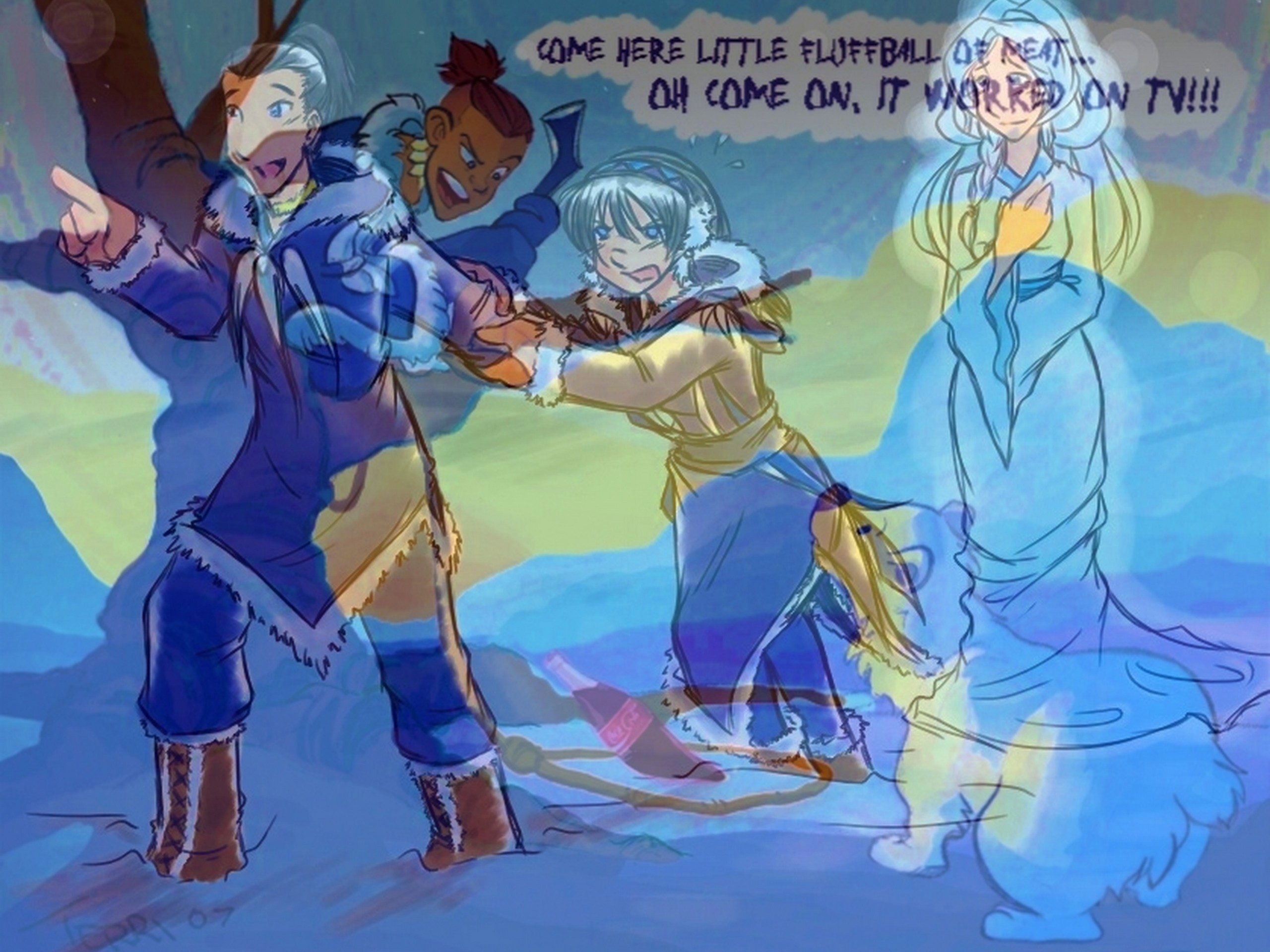 Sokka And Toph In Snow - Last Airbender Toph And Sokka - HD Wallpaper 