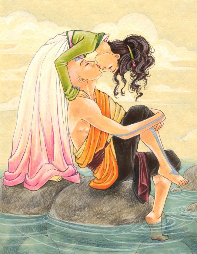 Aang And Toph Fan Art - HD Wallpaper 