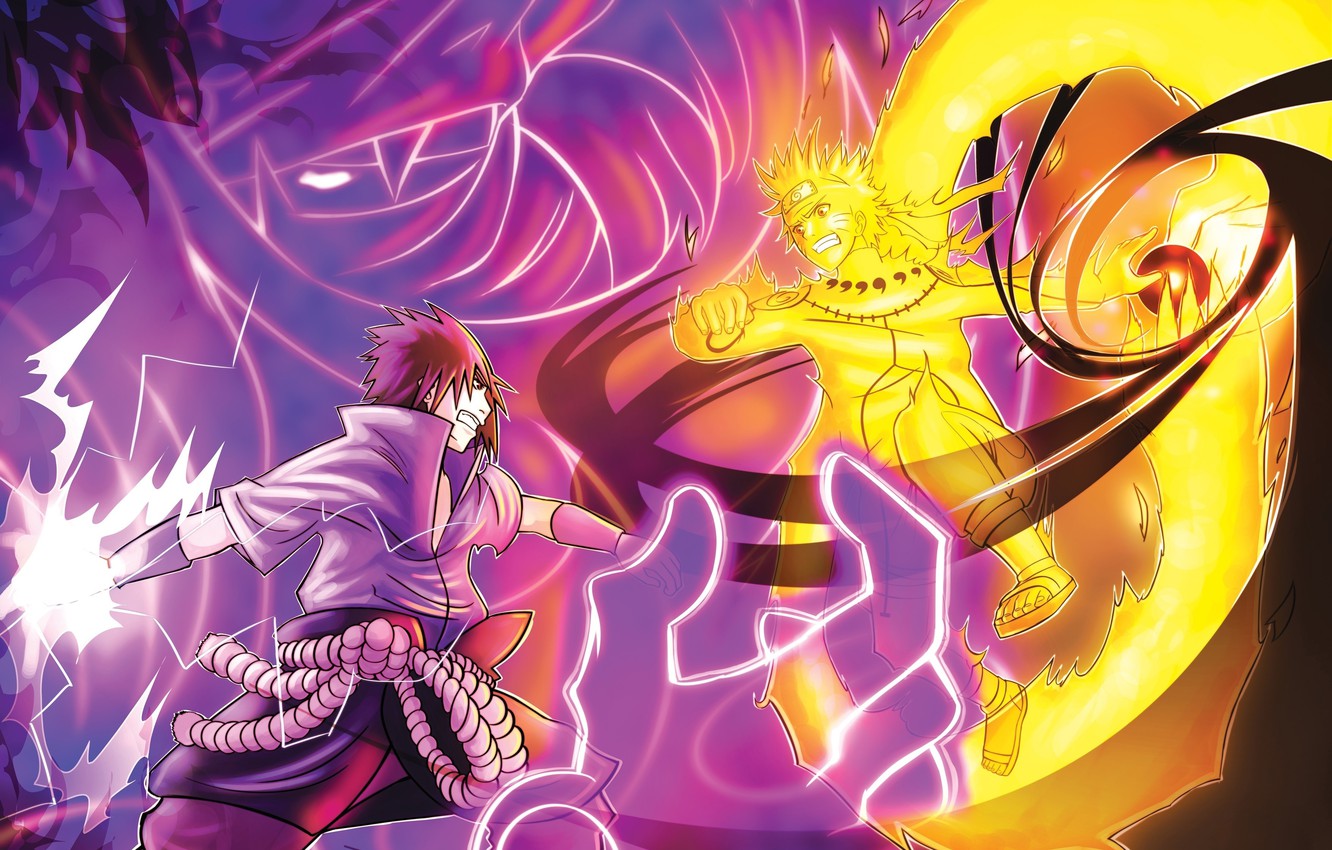 Photo Wallpaper Game, Naruto, Anime, Boy, Fight, Battle, - Anime Naruto Vs Sasuke - HD Wallpaper 