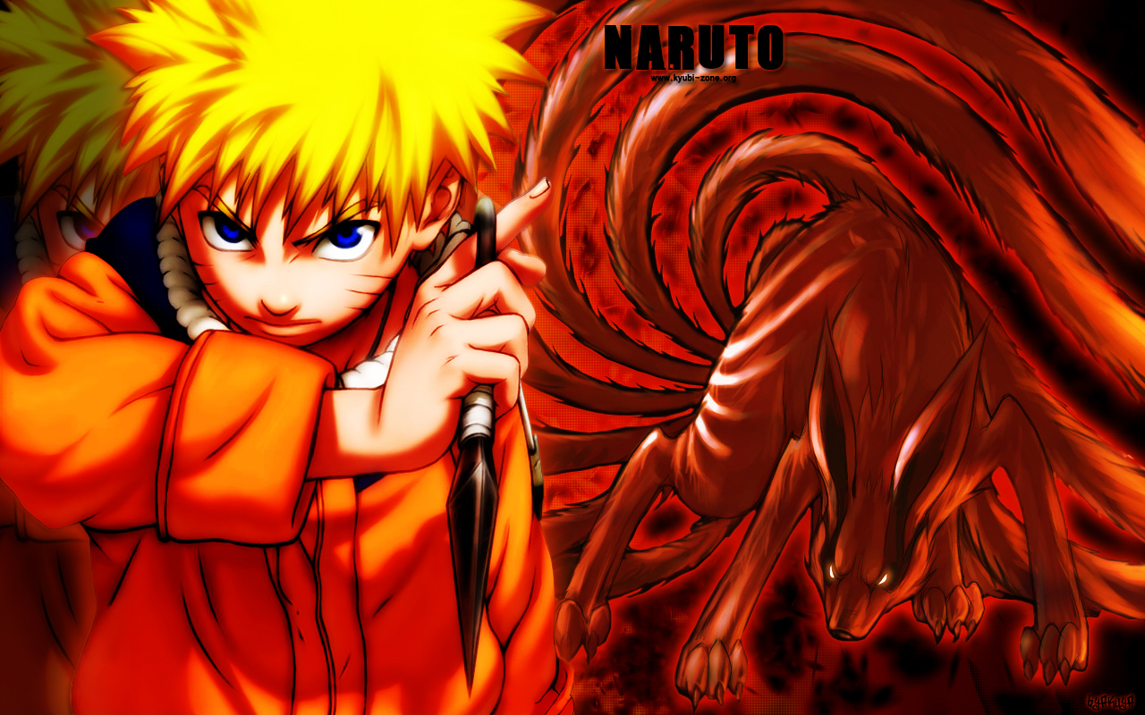 Naruto Anime - Naruto And Nine Tailed Fox - HD Wallpaper 