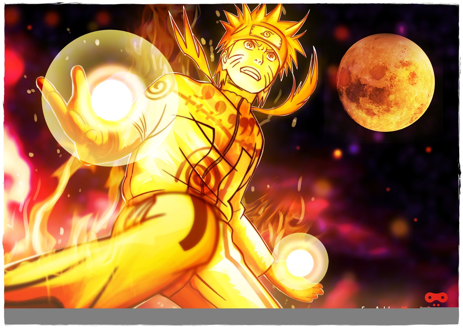 Naruto Nine Tails Mode Picture Wallpaper - Naruto Kyuubi Mode Rasengan - HD Wallpaper 