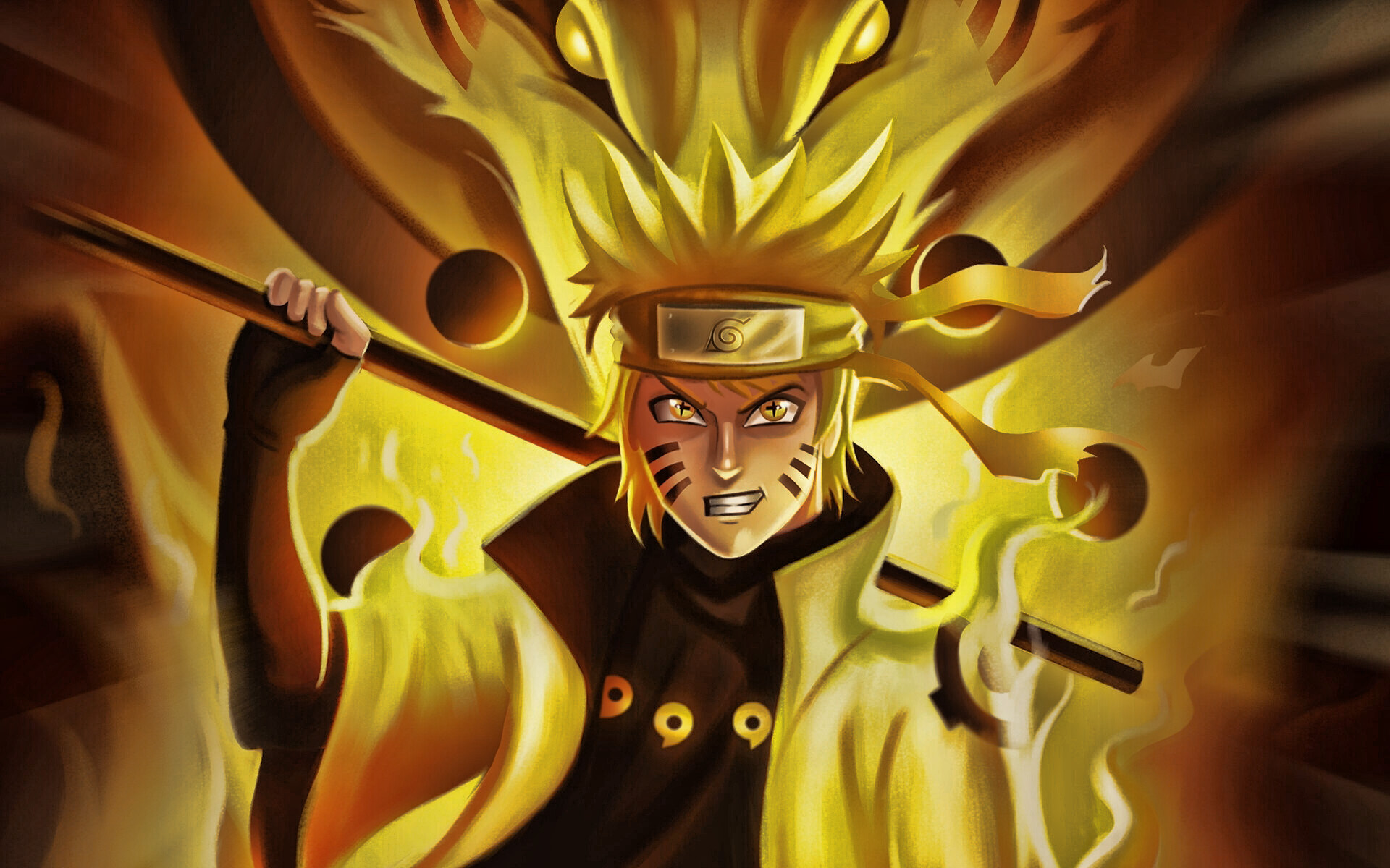 Kurama, Kyubi No Yoko, Naruto Characters, Portrait, - Naruto Rikudou Sennin Mode - HD Wallpaper 