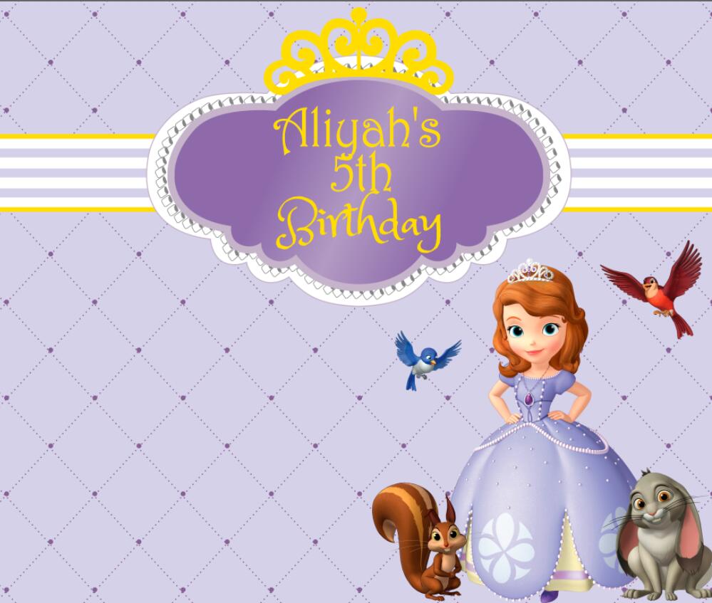 Custom Princess Sofia First Birthday Striped Purple - Princess Sofia  Background - 999x847 Wallpaper 