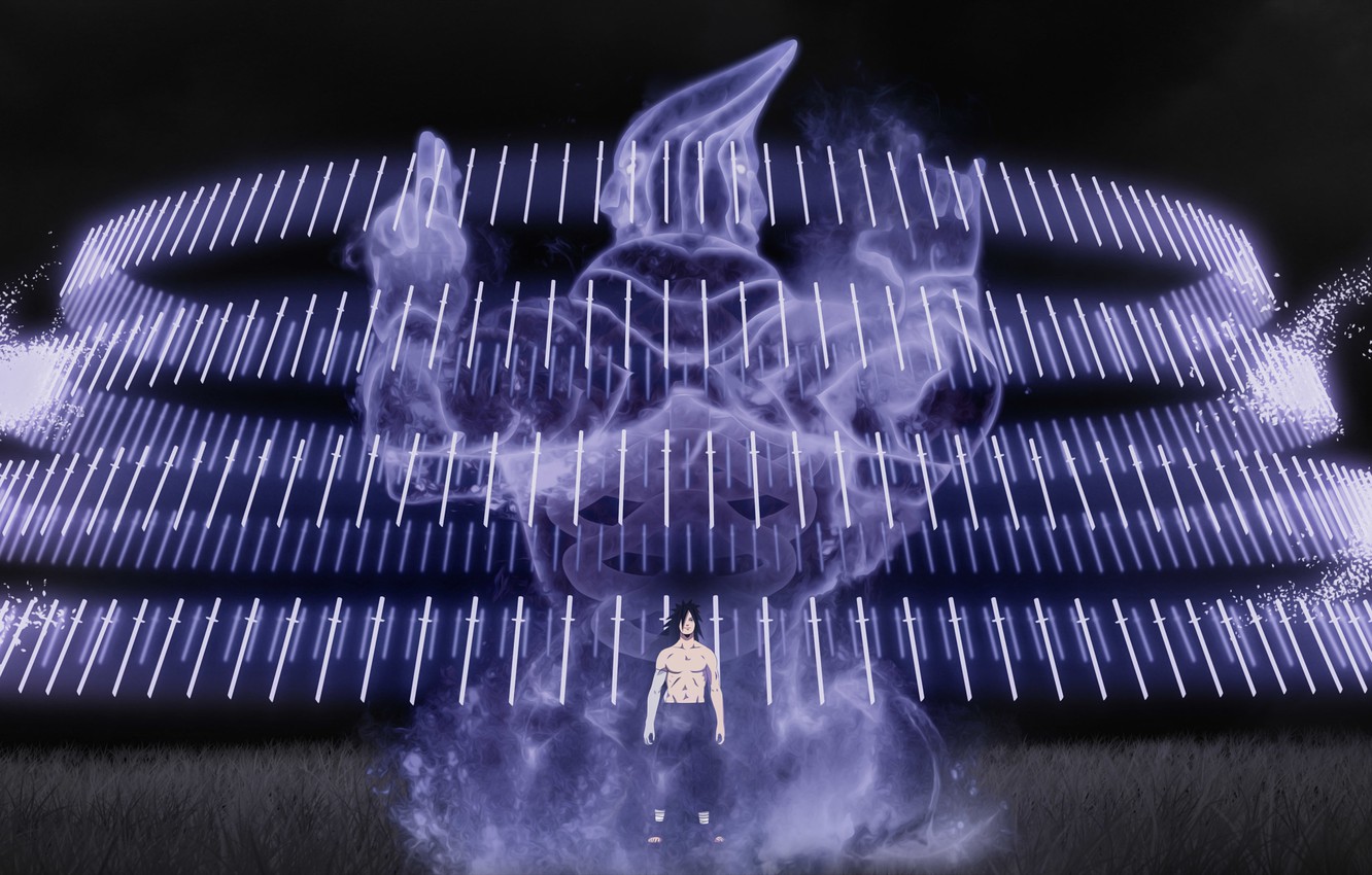 Photo Wallpaper Naruto, Staff, God Of War, Rinnegan, - Madara Rinegan Susanoo - HD Wallpaper 