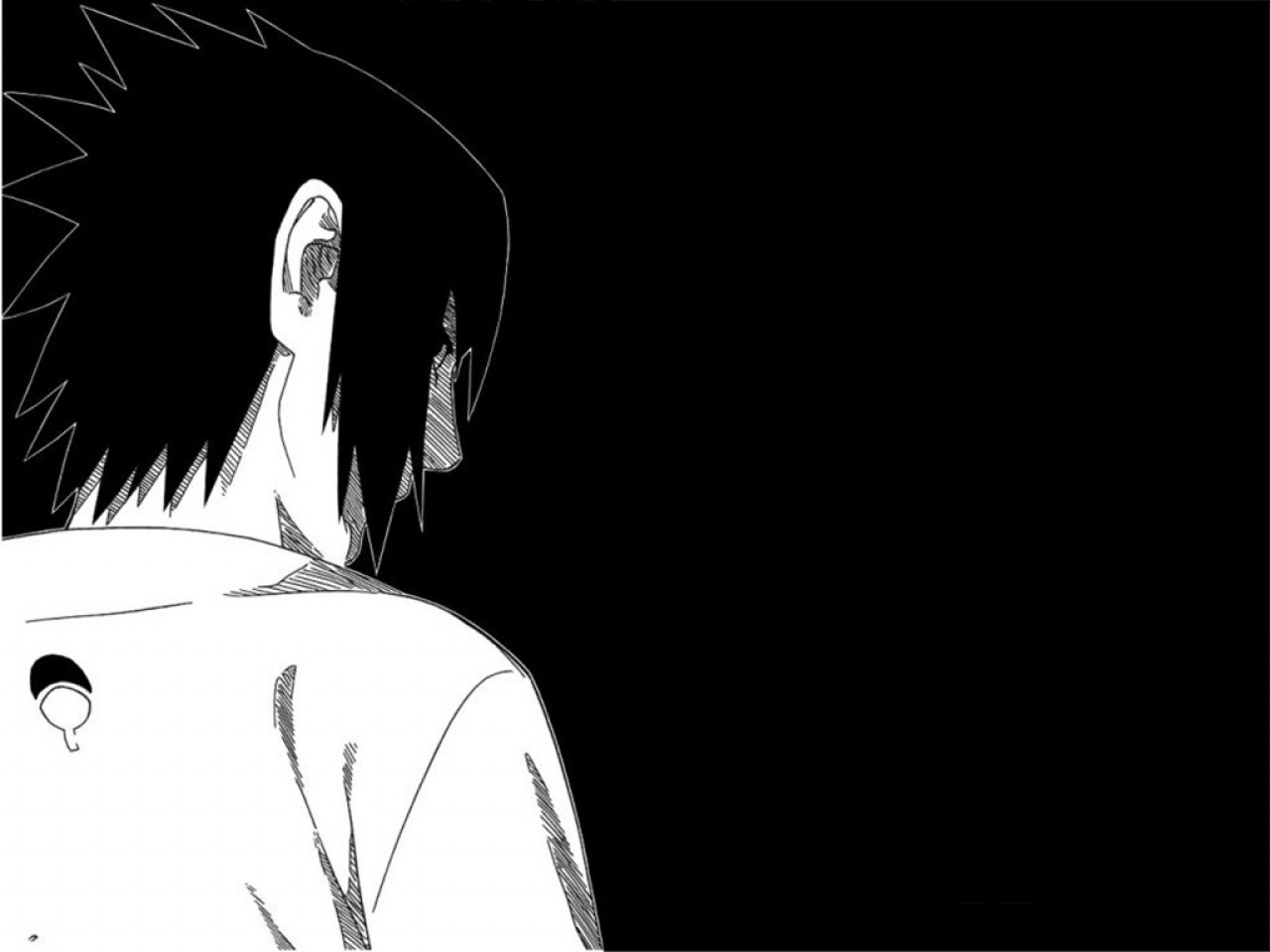 Black And White Sasuke - HD Wallpaper 