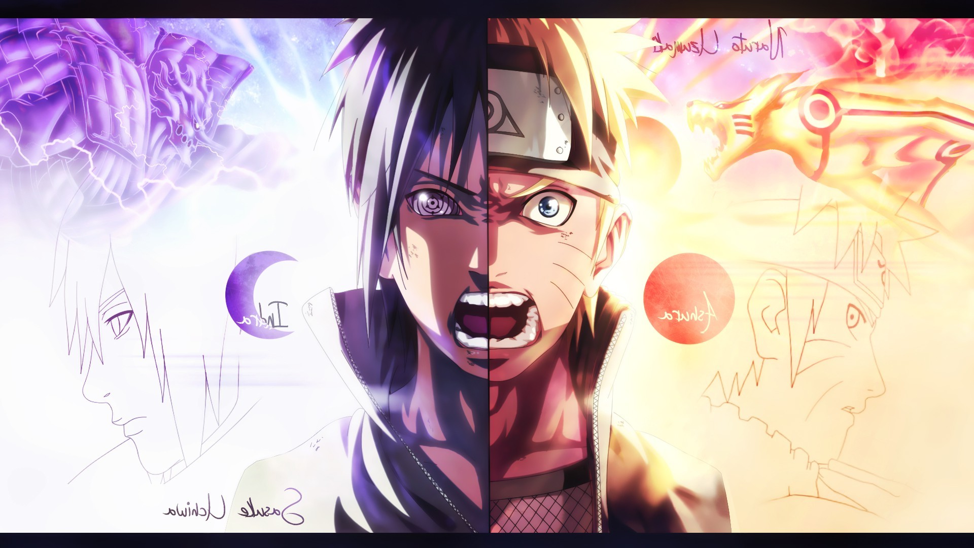 Naruto Y Sasuke Fondo - HD Wallpaper 