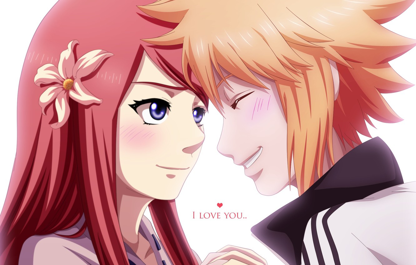 Photo Wallpaper Love, Romance, Two, Naruto, Naruto, - Minato And Kushina Love - HD Wallpaper 