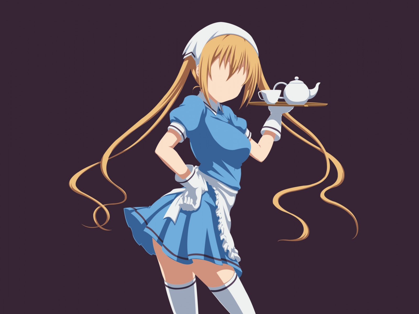 Maid, Blonde, Anime Girl, Minimal, Kaho Hinata, Blend - Phone Wallpaper Blend S - HD Wallpaper 