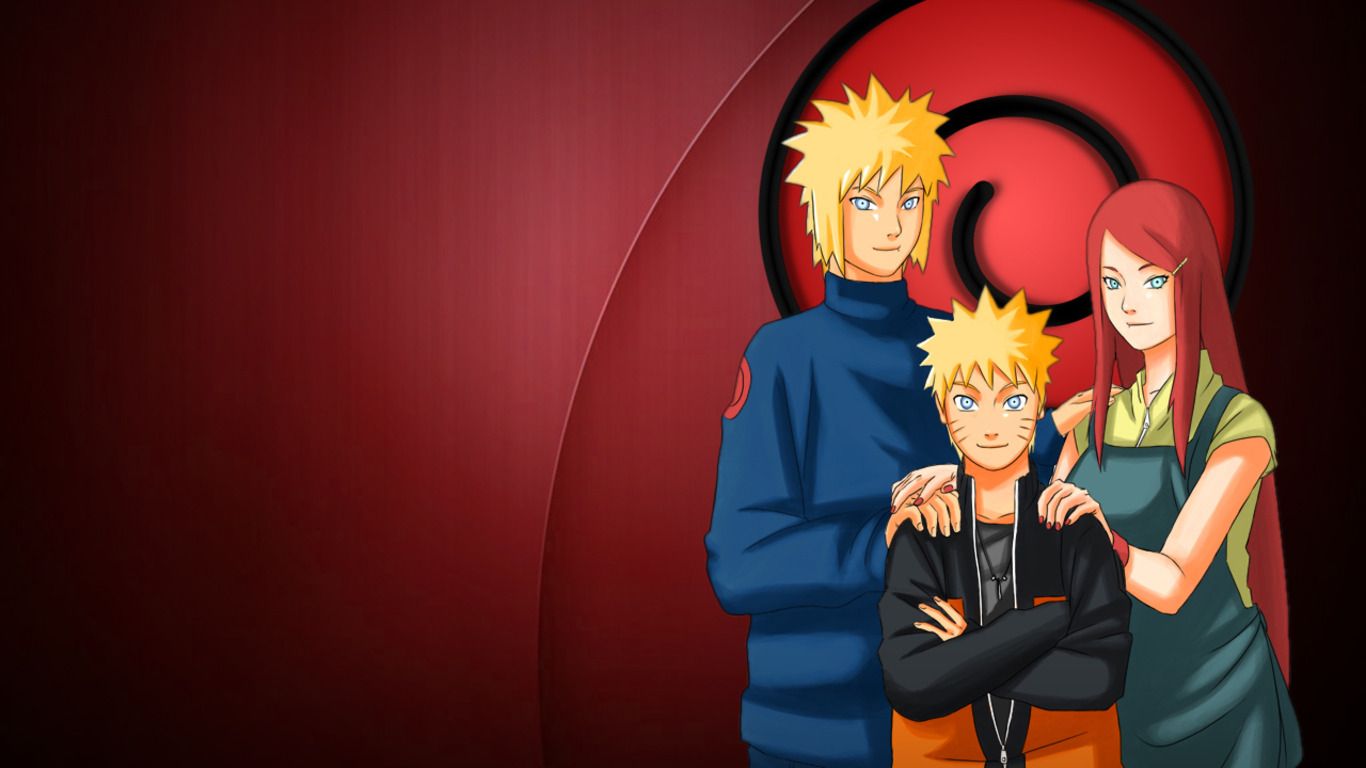 Naruto With His Mom And Dad - HD Wallpaper 