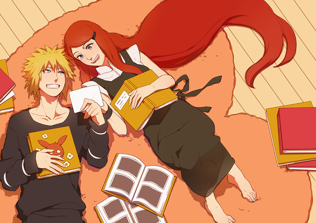 Minato Namikaze Kushina Uzumaki Hokage Anime Hd Wallpaper - Minato And Kushina Fanart - HD Wallpaper 