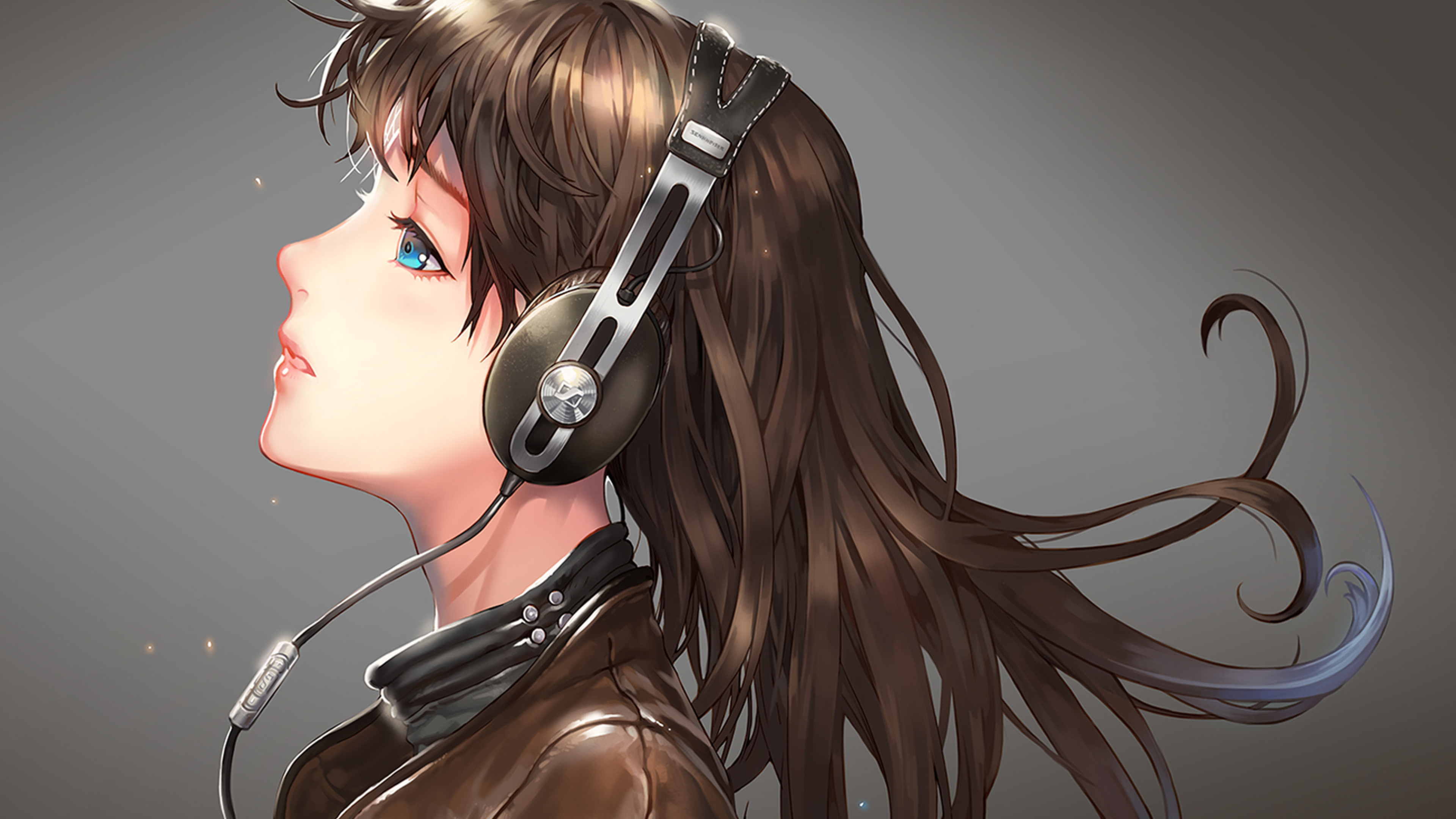 Girl With Head Phones Anime - HD Wallpaper 