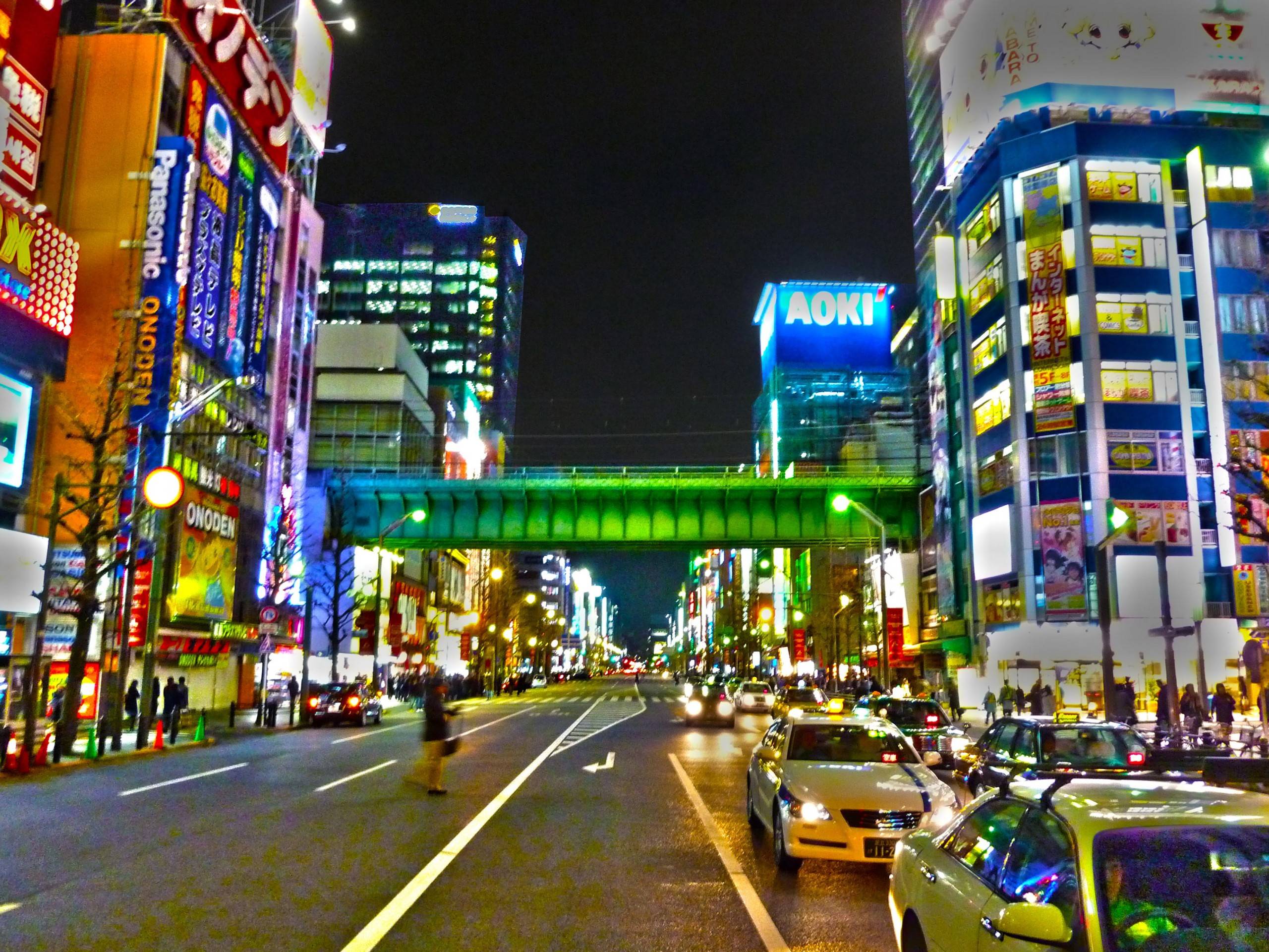 Widescreen Wallpapers Of Tokyo City, Top Picture - Akihabara Night - HD Wallpaper 