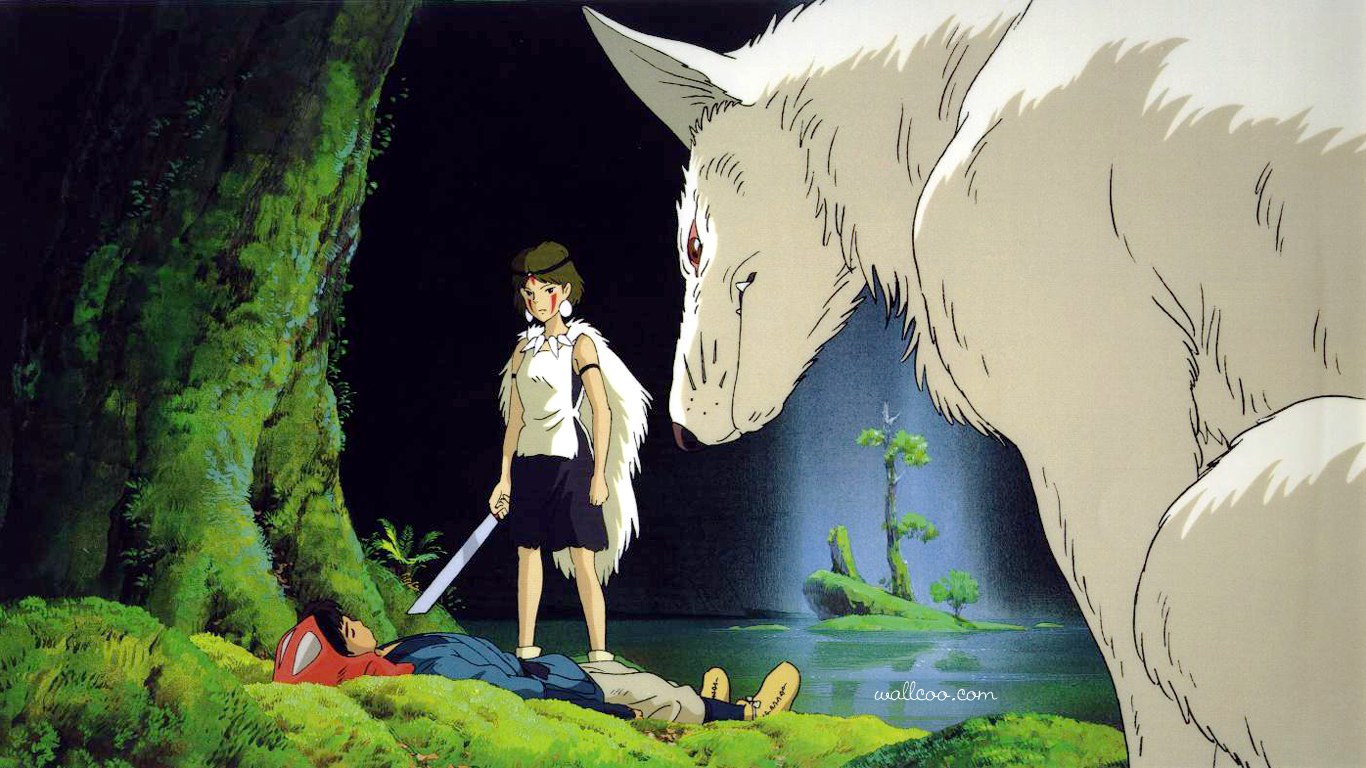 Studio Ghibli Animation Movies , Hayao Miyazaki Anime - Forest Princess Mononoke Stills - HD Wallpaper 
