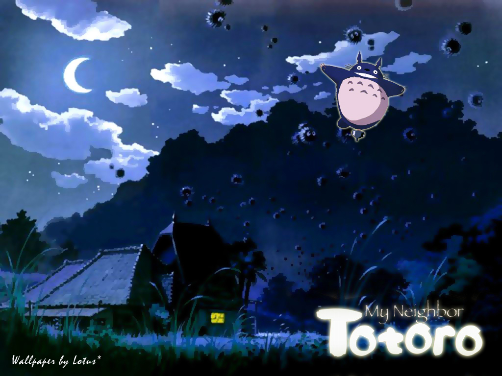 My Neighbor Totoro - My Neighbor Totoro Night Scene - HD Wallpaper 