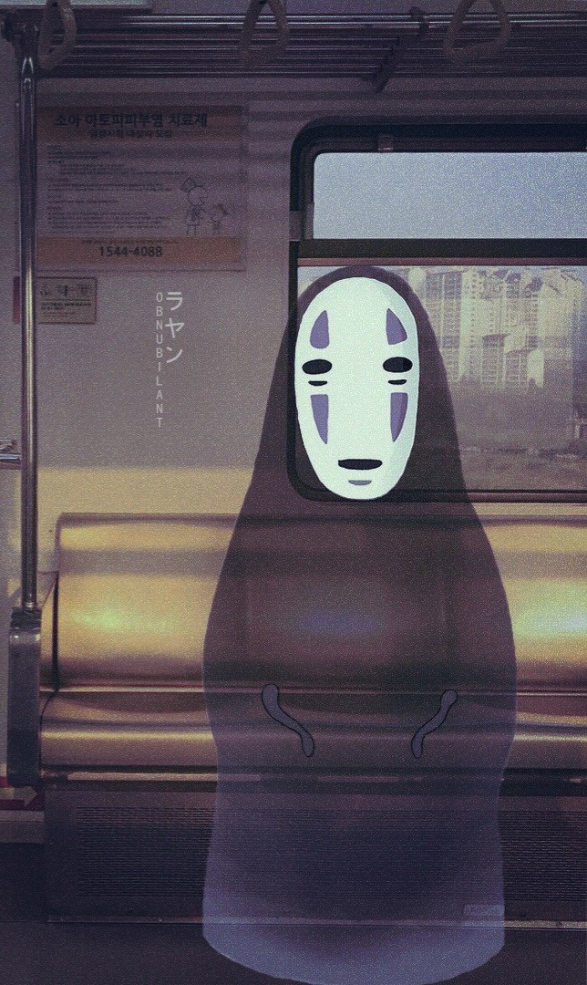 #spiritedaway #kaonashi #noface #japan #train #anime - No Face - HD Wallpaper 