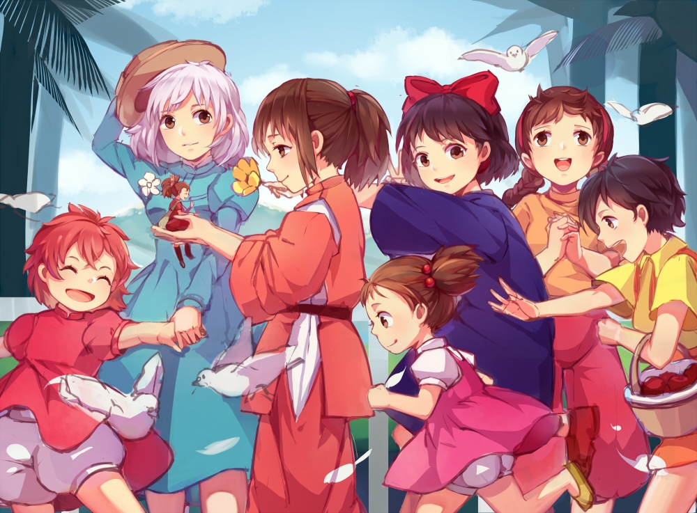 Studio Ghibli, Crossover, Mei Kusakabe, Spirited Away, - Ghibli Films Studio Ghibli Girls - HD Wallpaper 