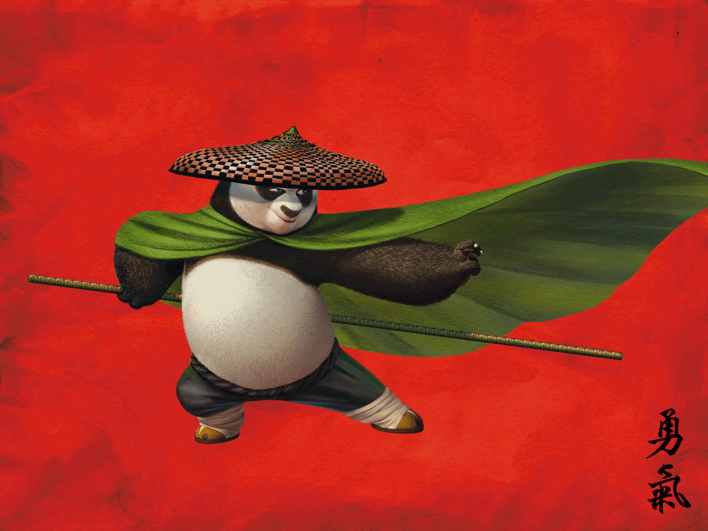 Kung Fu Panda Po With Hat - HD Wallpaper 