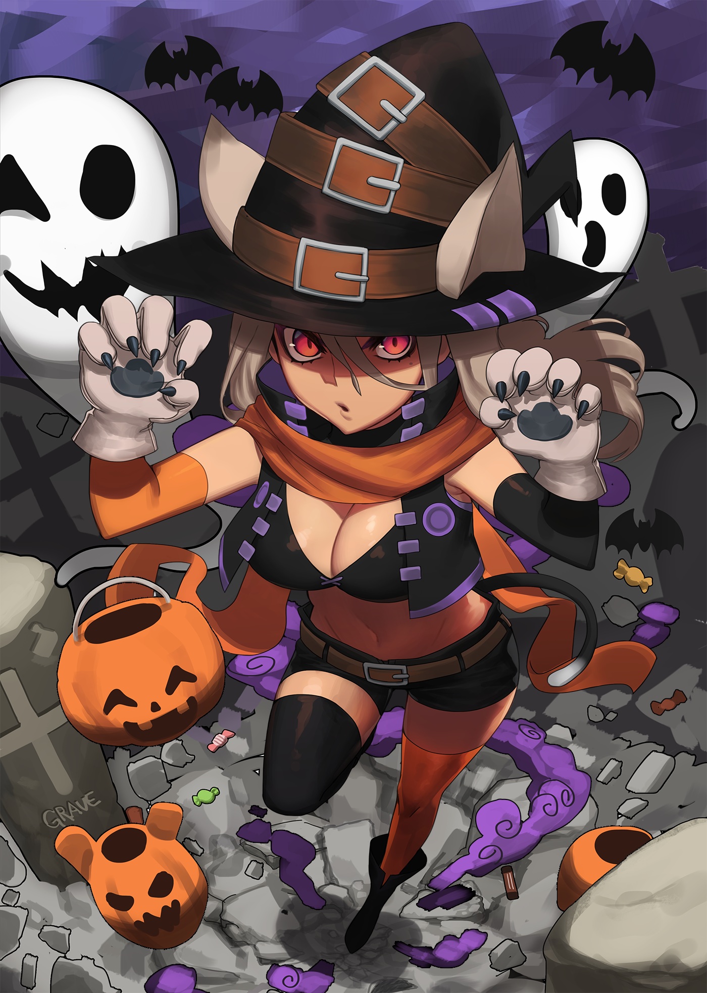 Halloween Themed Anime Character - HD Wallpaper 