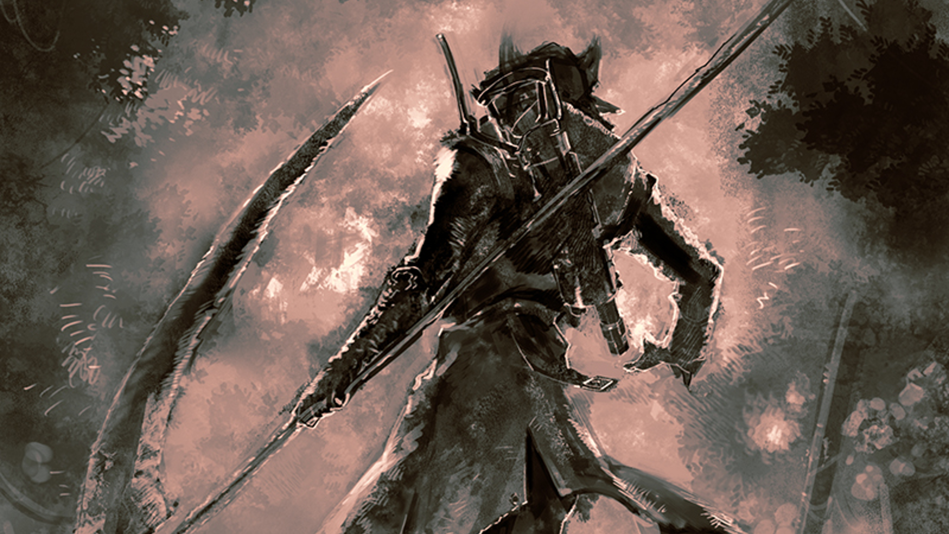 Male Bloodborne Hunter Art - HD Wallpaper 