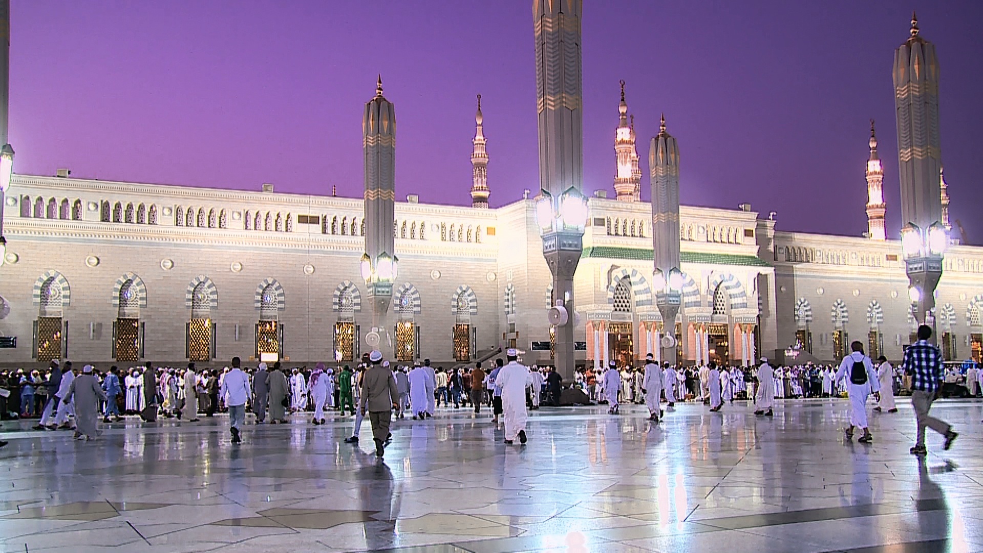 Masjid E Nabvi Snowfall - HD Wallpaper 