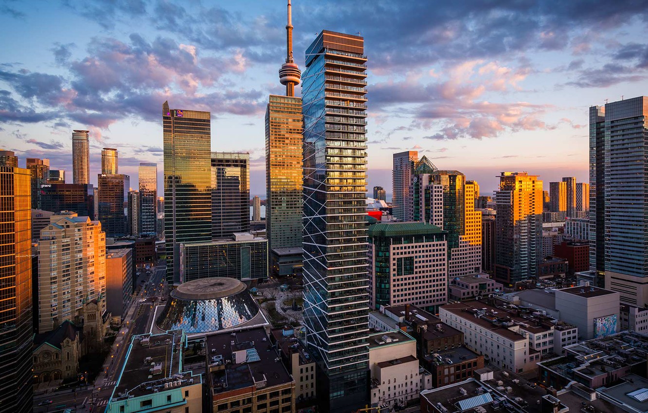 Photo Wallpaper Home, Canada, Toronto Downtown Toronto At Sunset