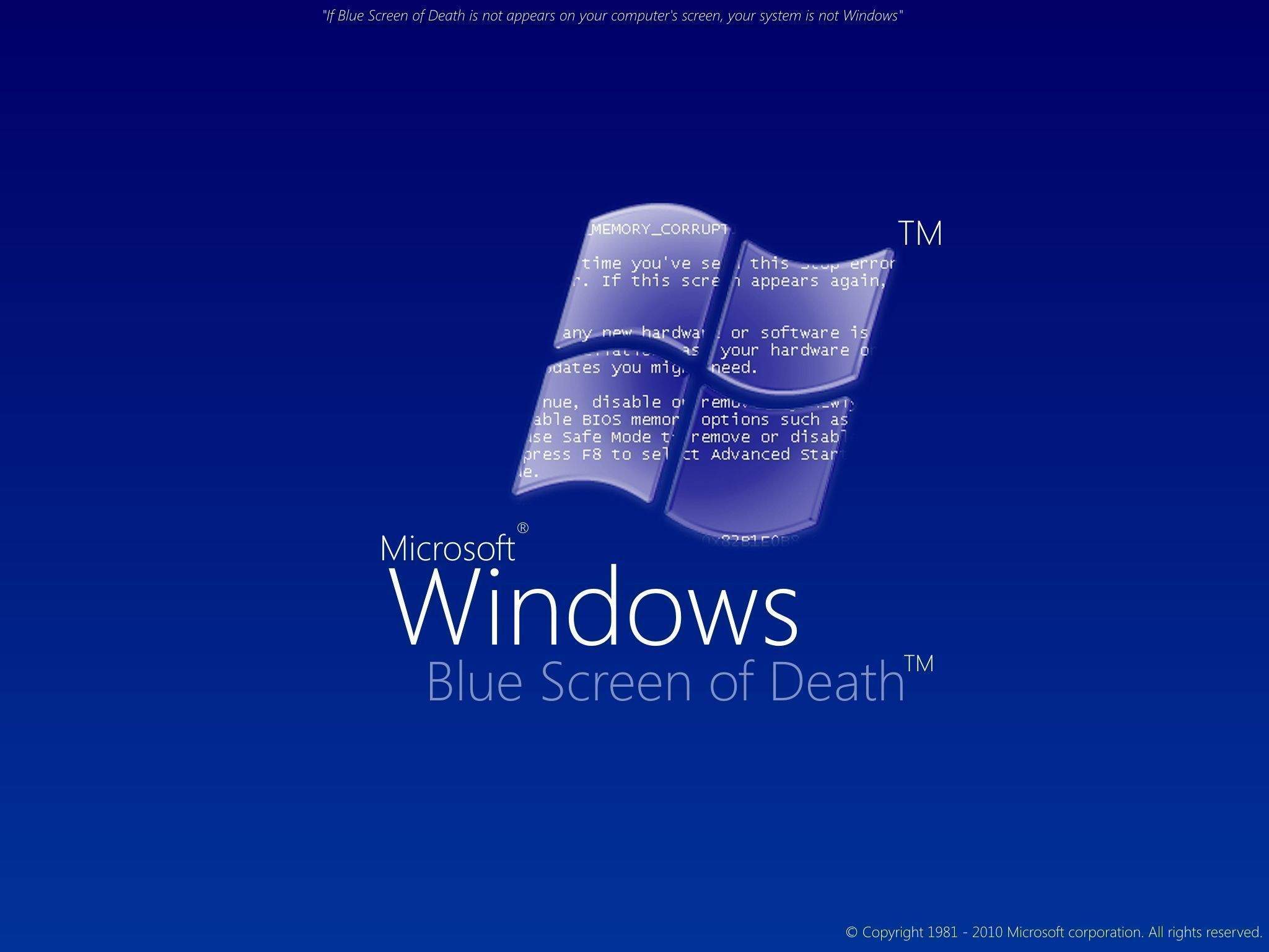 Microsoft Windows Blue Screen Of Death - HD Wallpaper 