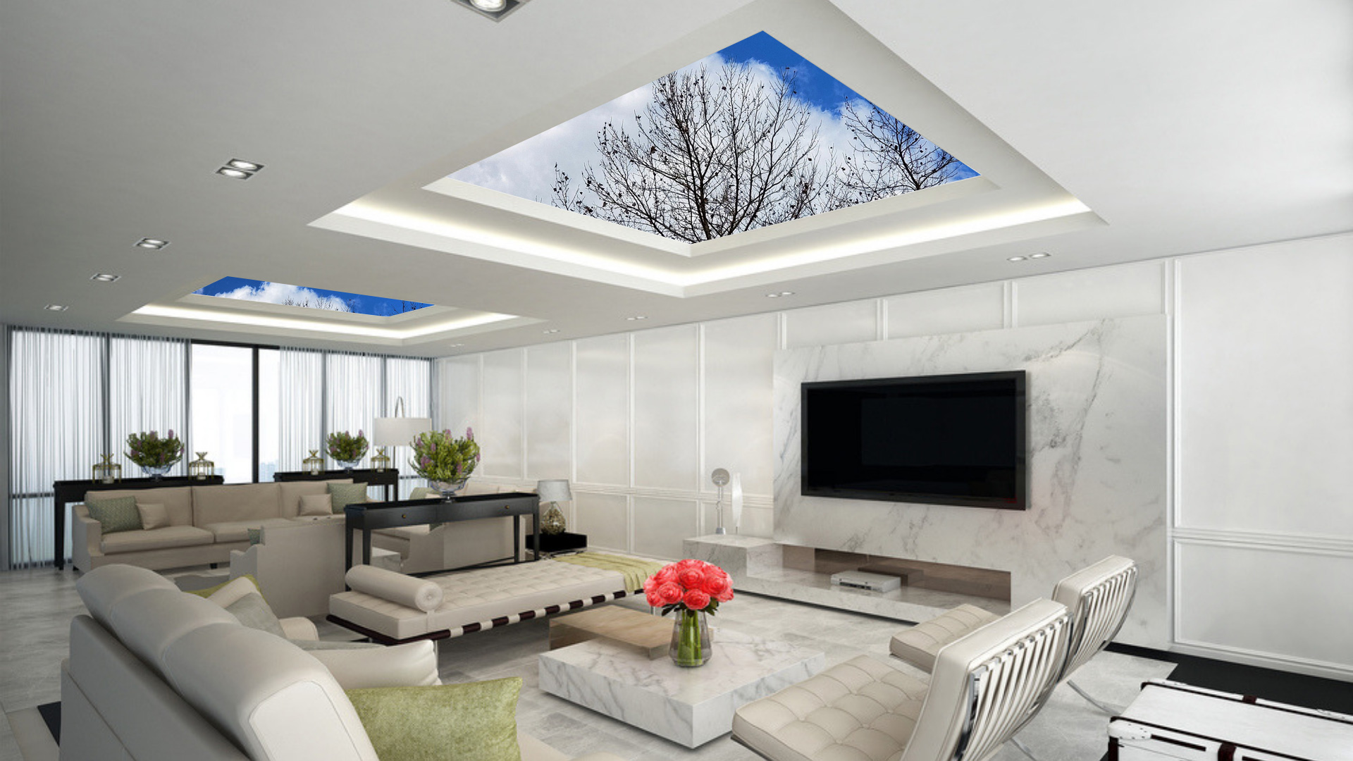 Ceiling Wall Decorations - Simple False Ceiling Designs For Hall - HD Wallpaper 