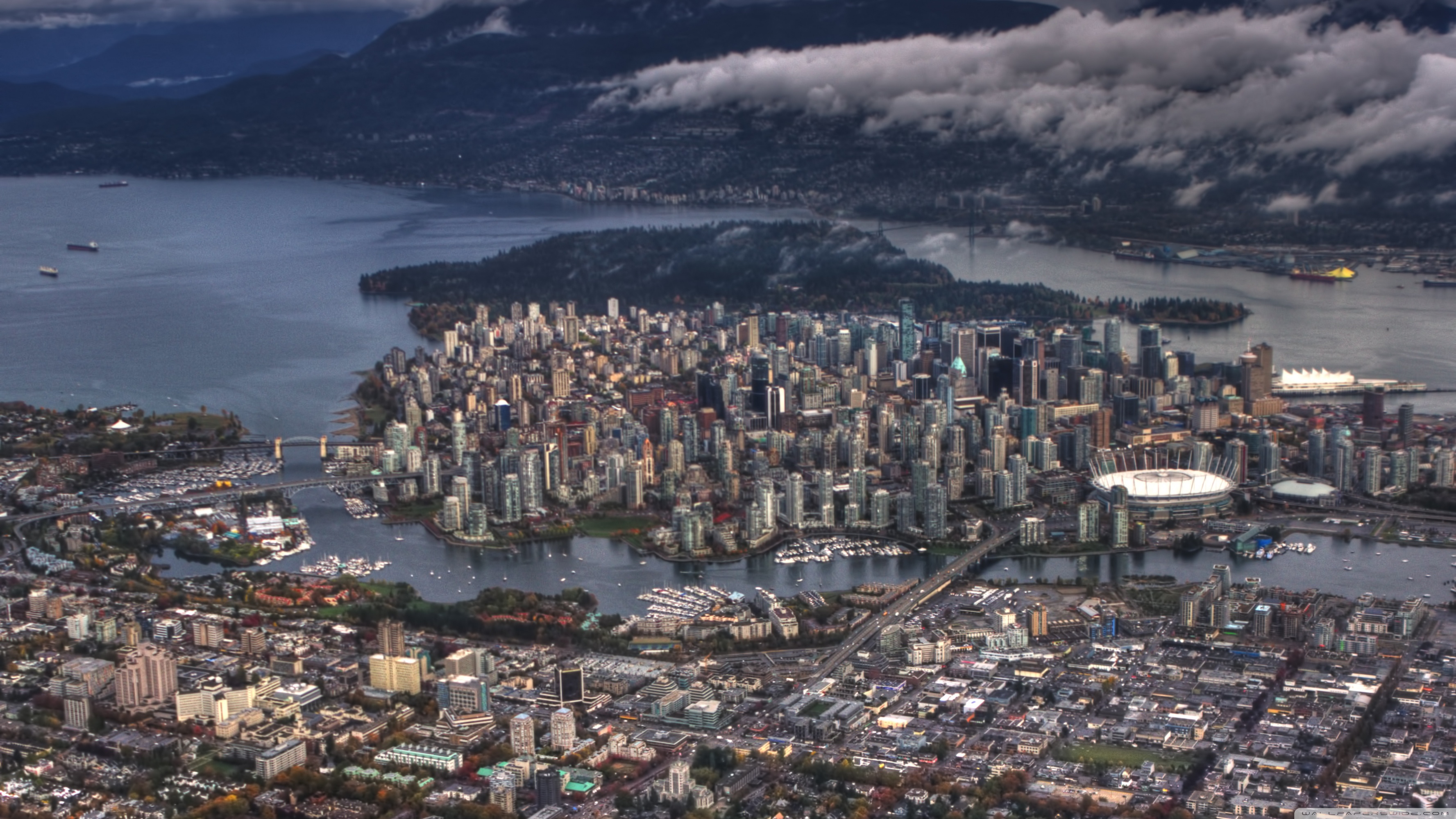Vancouver Aerial - HD Wallpaper 