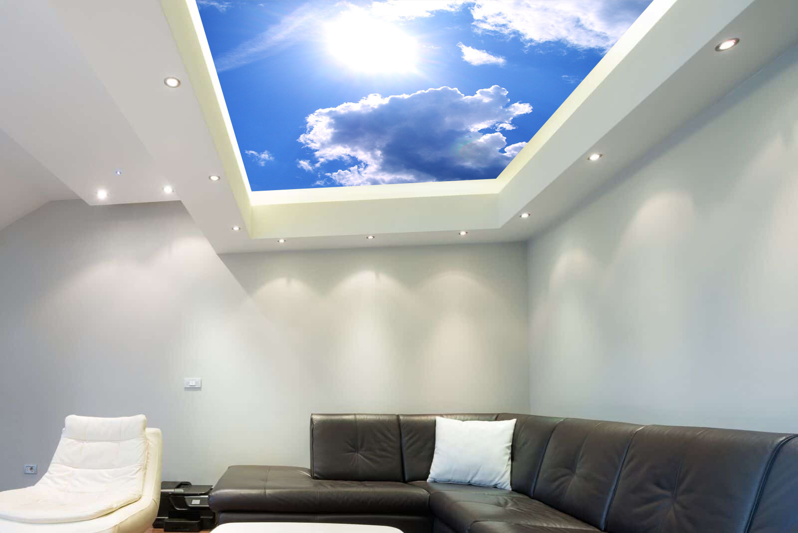 Ceiling Wallpaper Work In Kukatpally - Section In Bulkhead Ceiling - HD Wallpaper 