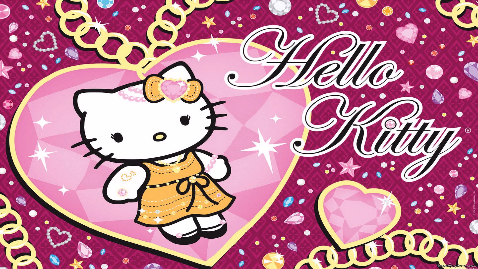 Love Hello Kitty Background - HD Wallpaper 