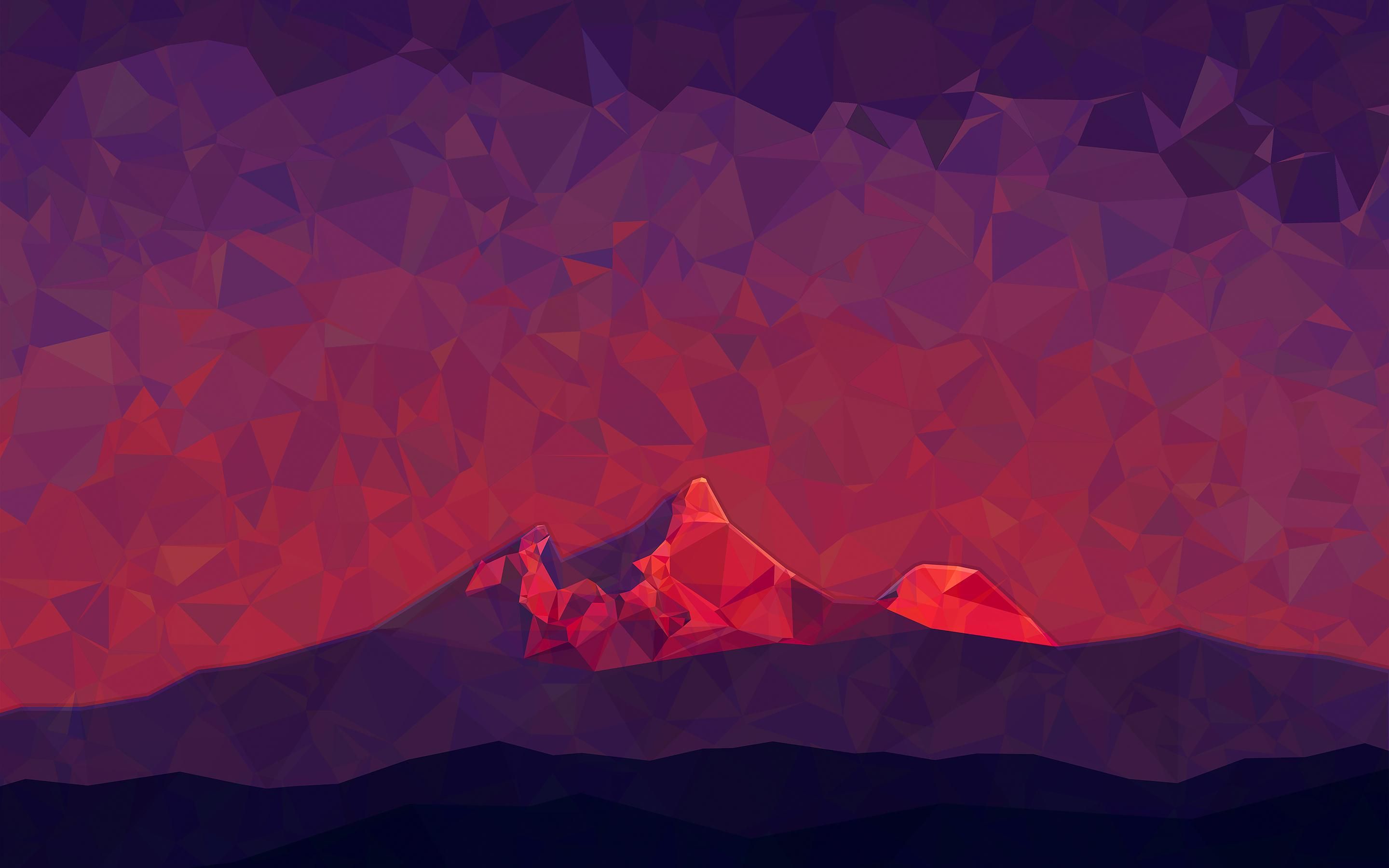 Polygon Mountain Background - HD Wallpaper 